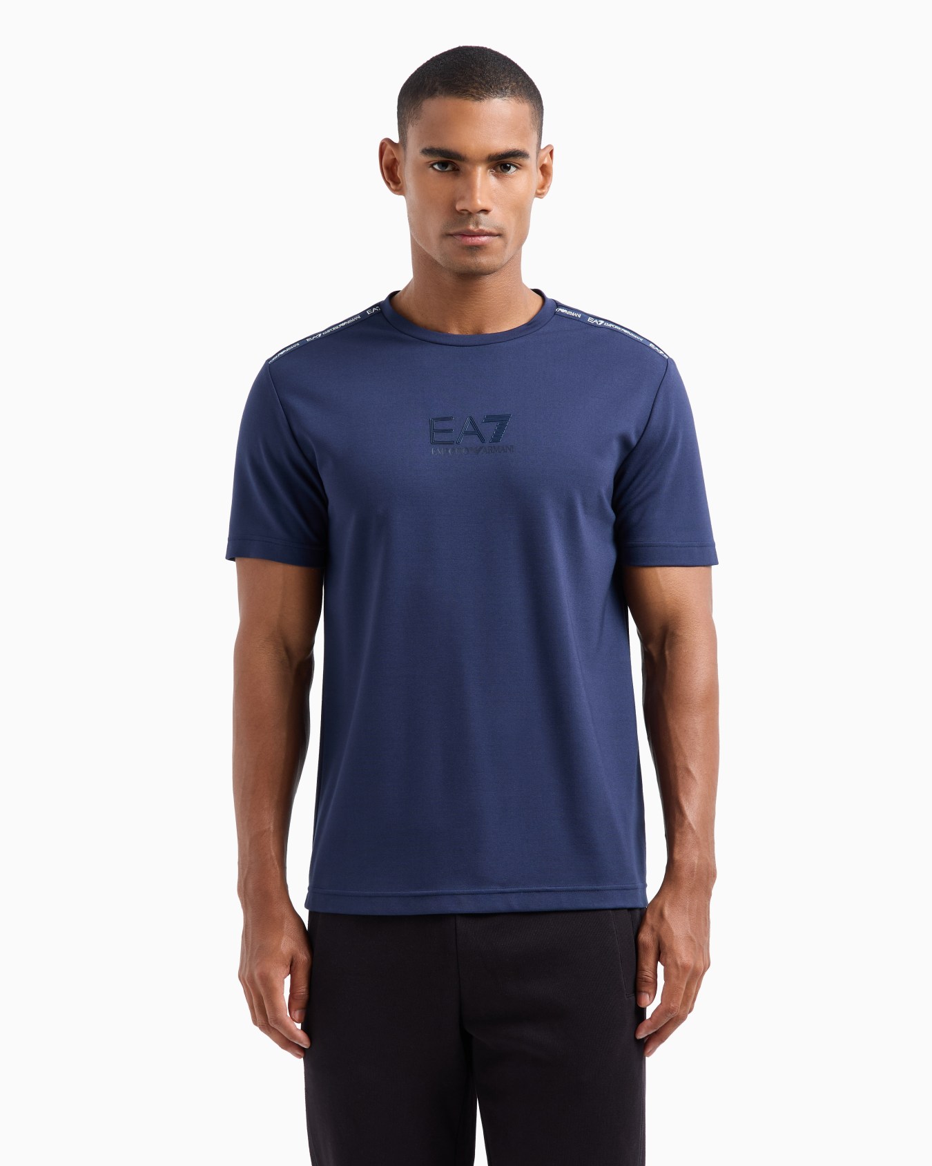 Logo Series crew-neck T-shirt in a stretch viscose blend Slide 1