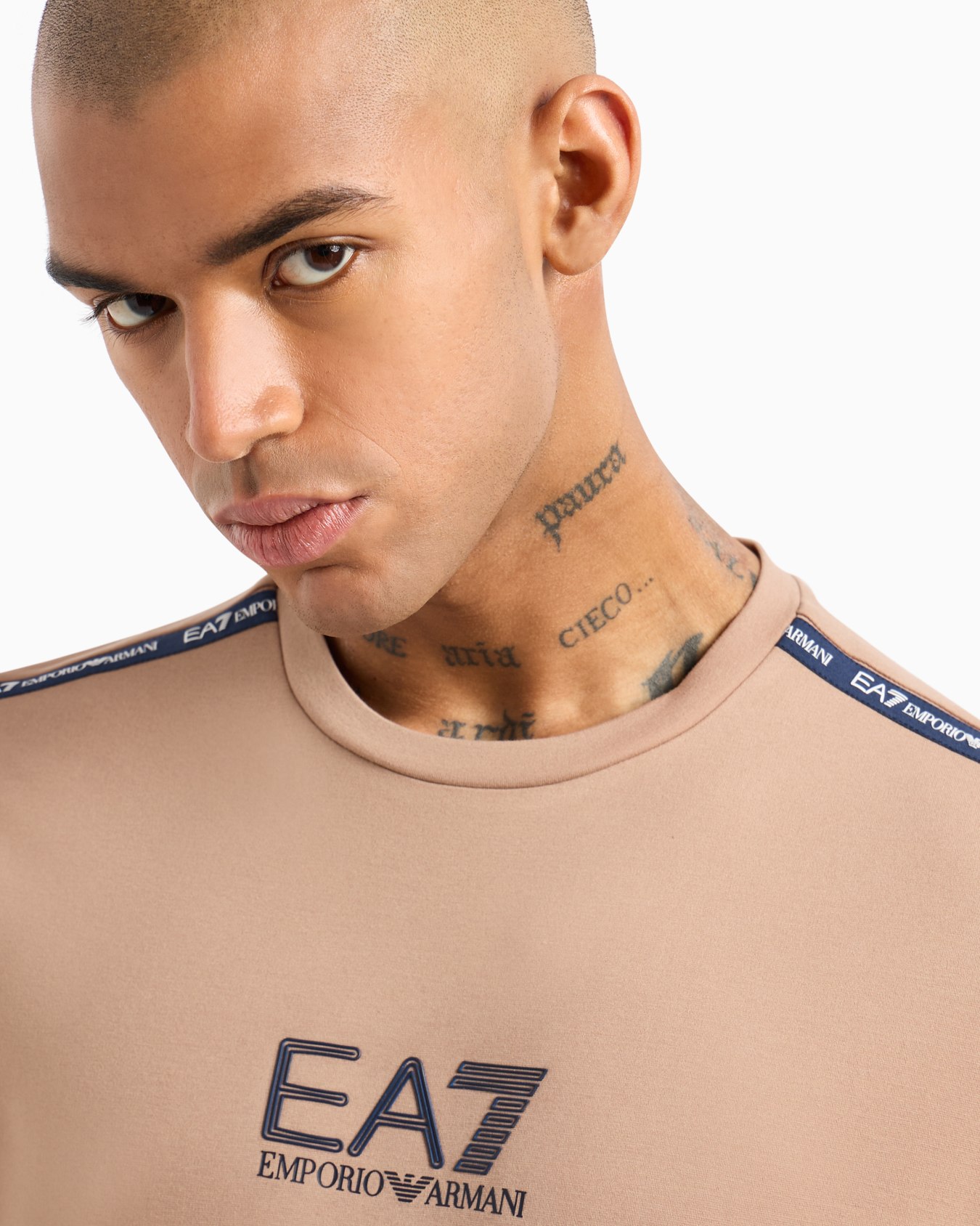 T-shirt ras-du-cou Logo Series en mélange de viscose stretch Diapositive 4