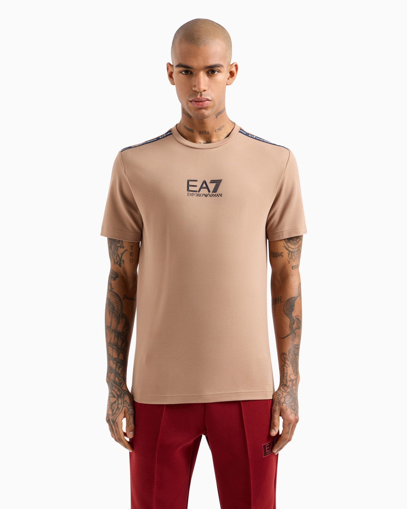 T-shirt ras-du-cou Logo Series en mélange de viscose stretch Diapositive 1