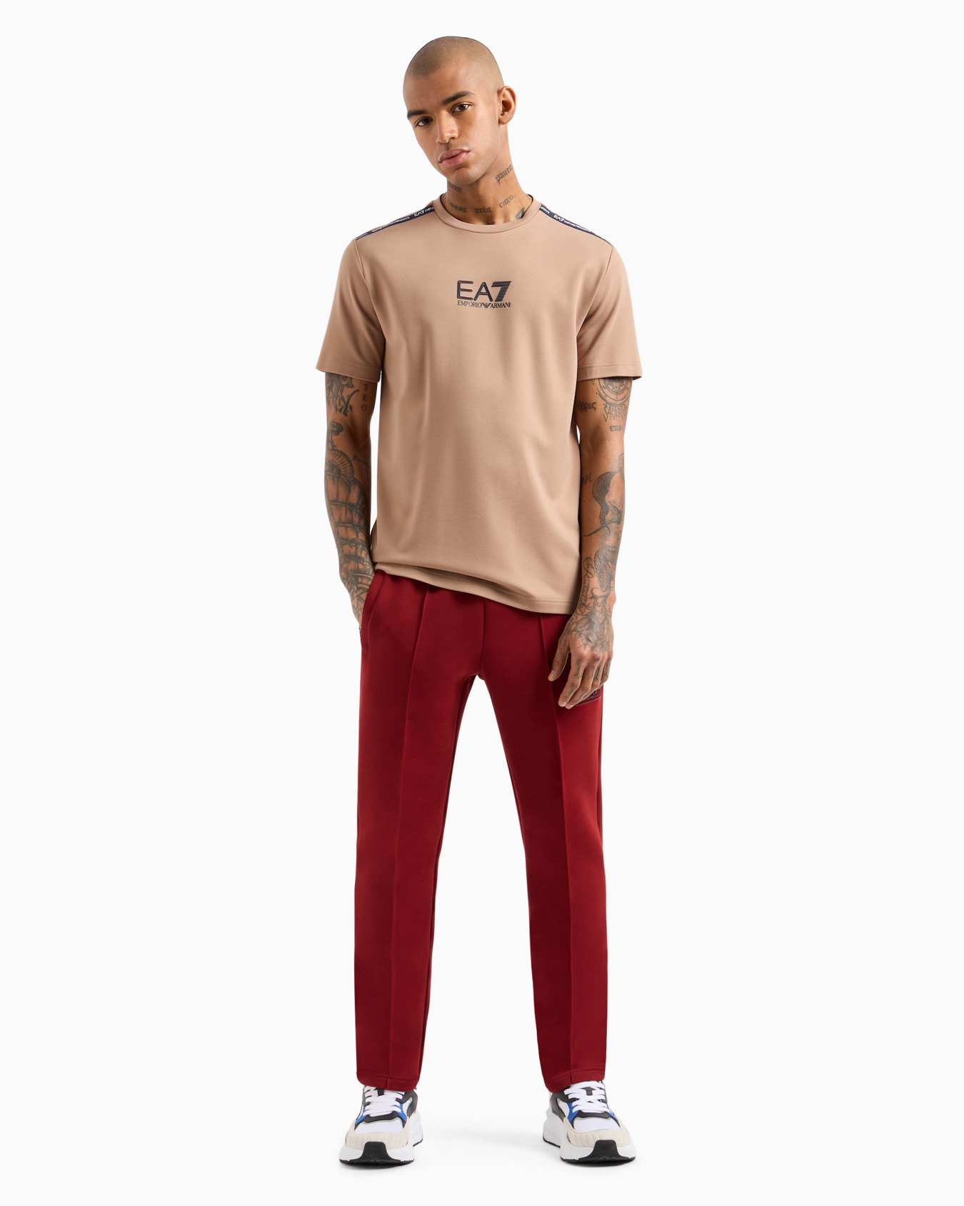 T-shirt ras-du-cou Logo Series en mélange de viscose stretch Diapositive 3