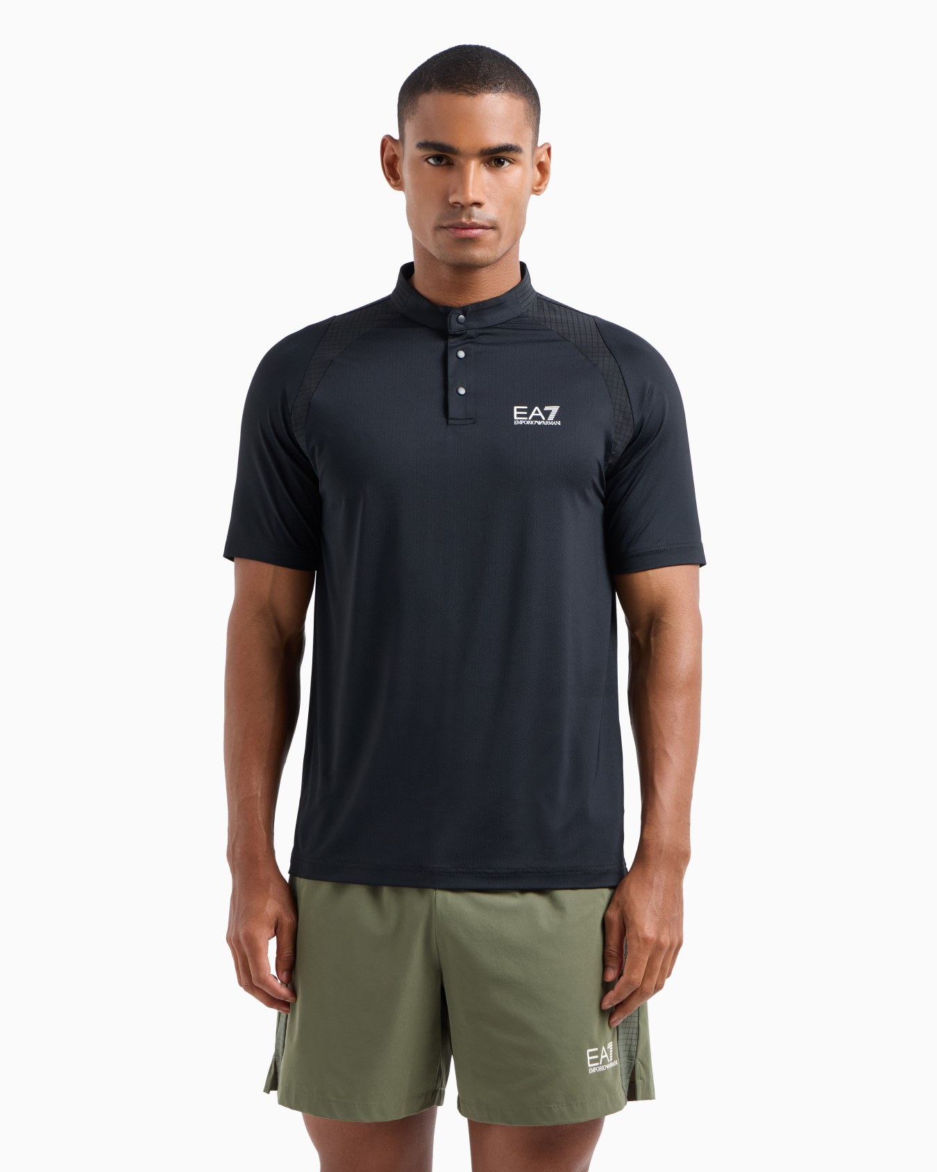 Tennis Pro Henley-collar polo shirt in VENTUS7 technical fabric Slide 1