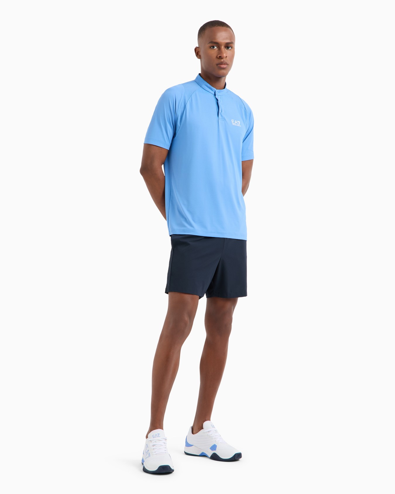 Tennis Pro Henley-collar polo shirt in VENTUS7 technical fabric Slide 3