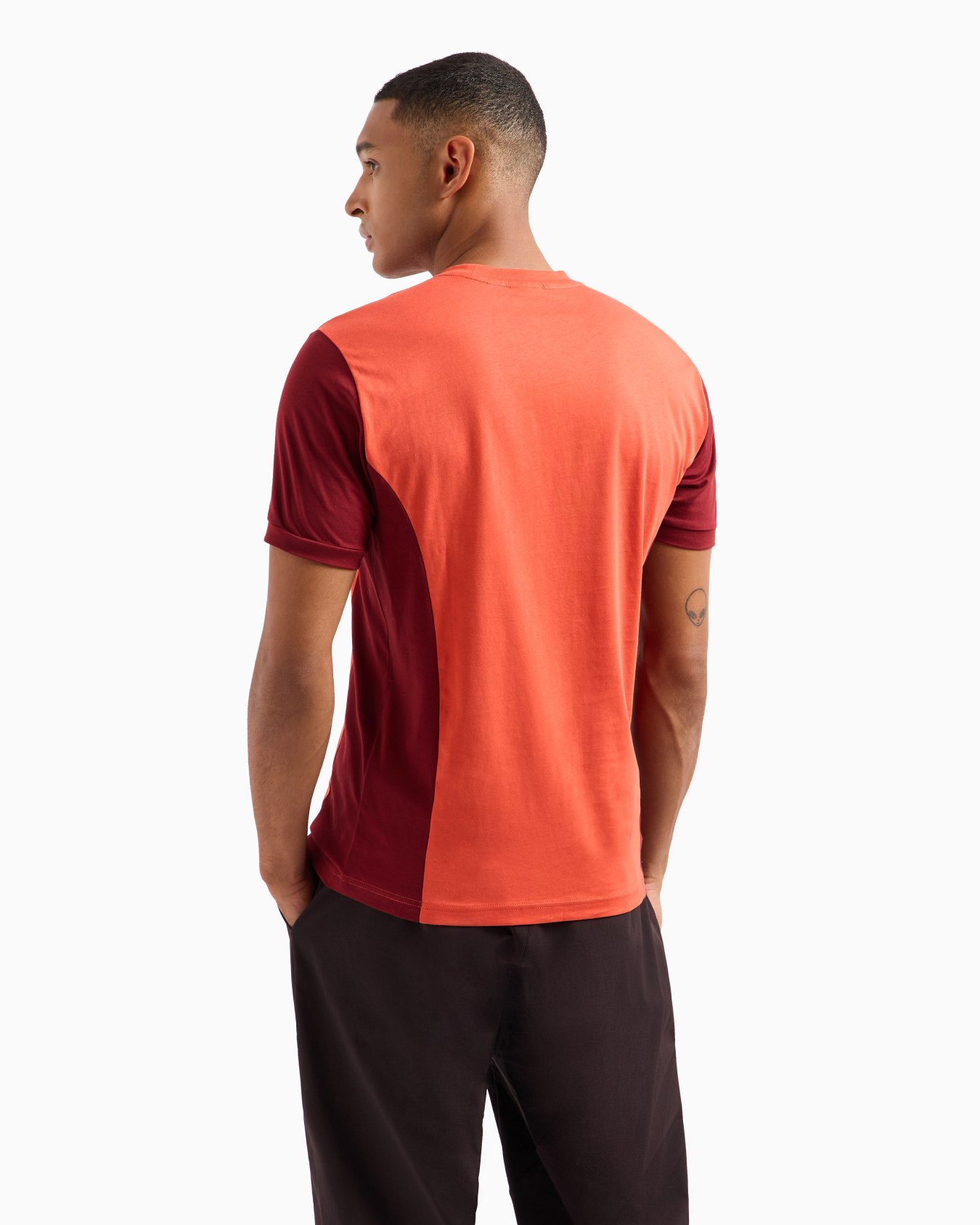 Athletic Colour Block short-sleeved cotton crew-neck T-shirt Slide 2