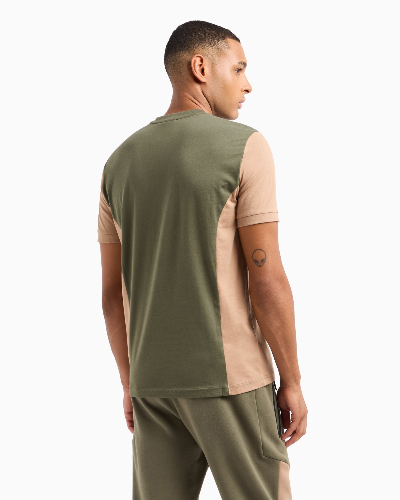 Athletic Colour Block short-sleeved cotton crew-neck T-shirt Slide 2