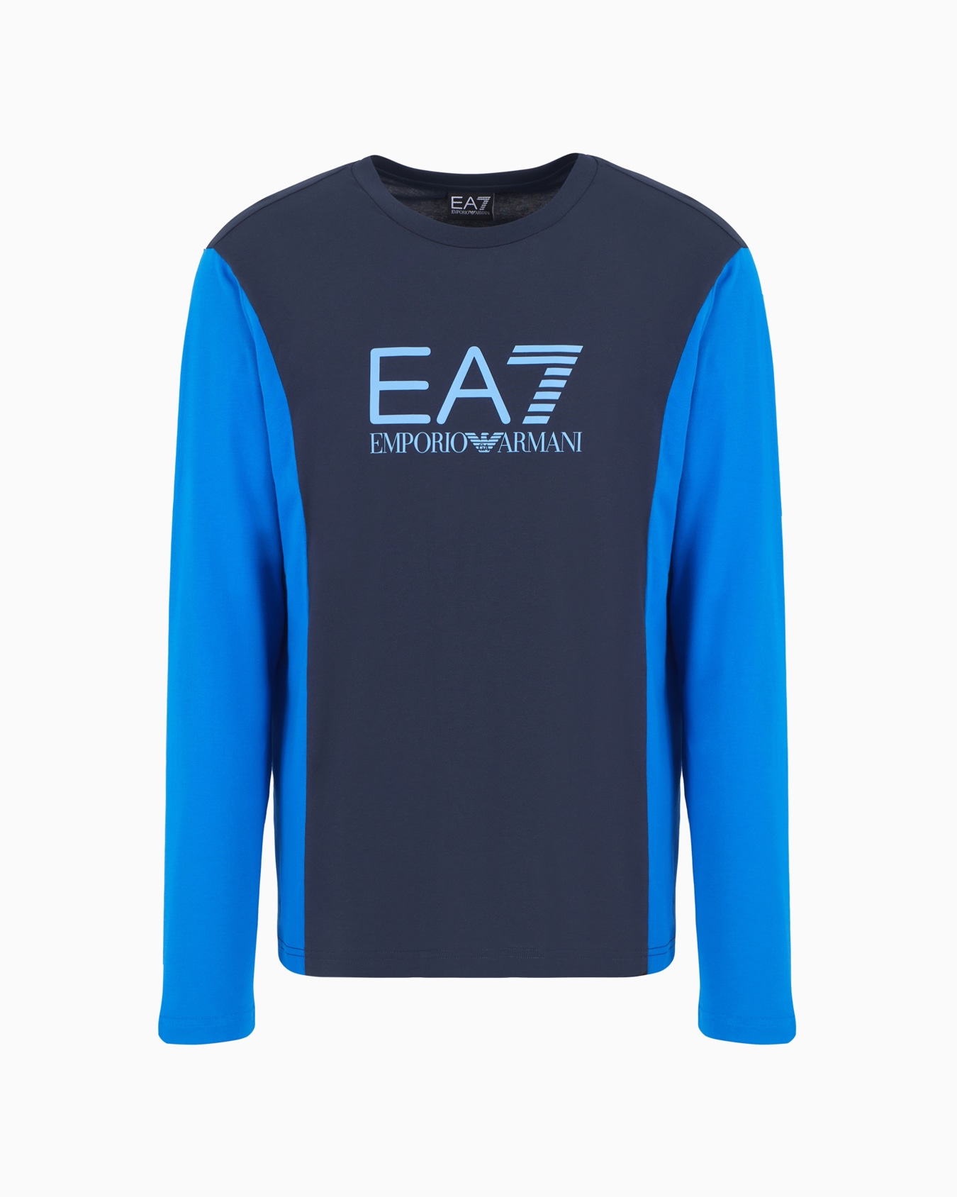 Athletic Colour Block long-sleeved crew-neck cotton T-shirt Slide 0