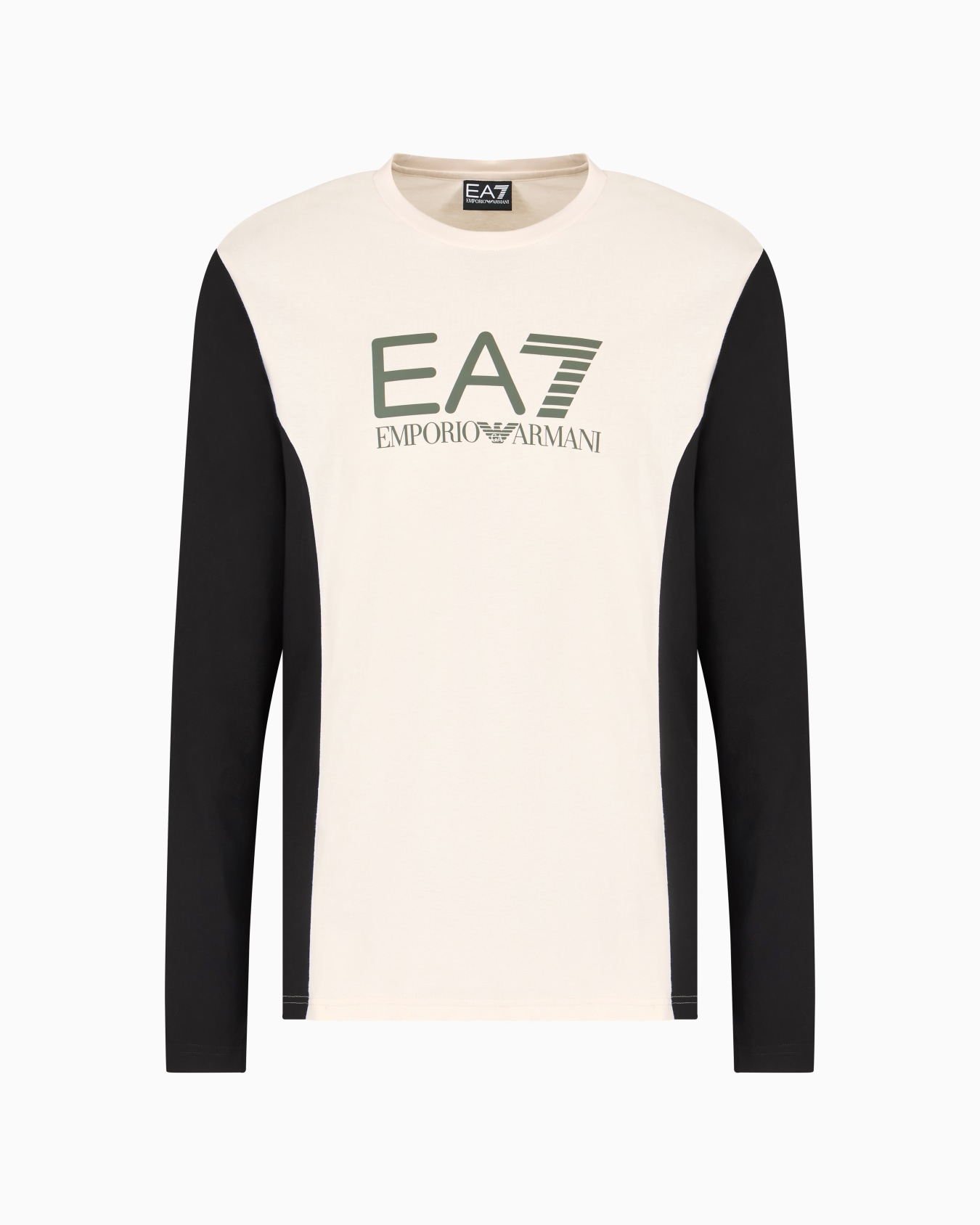 Athletic Colour Block long-sleeved crew-neck cotton T-shirt Slide 0