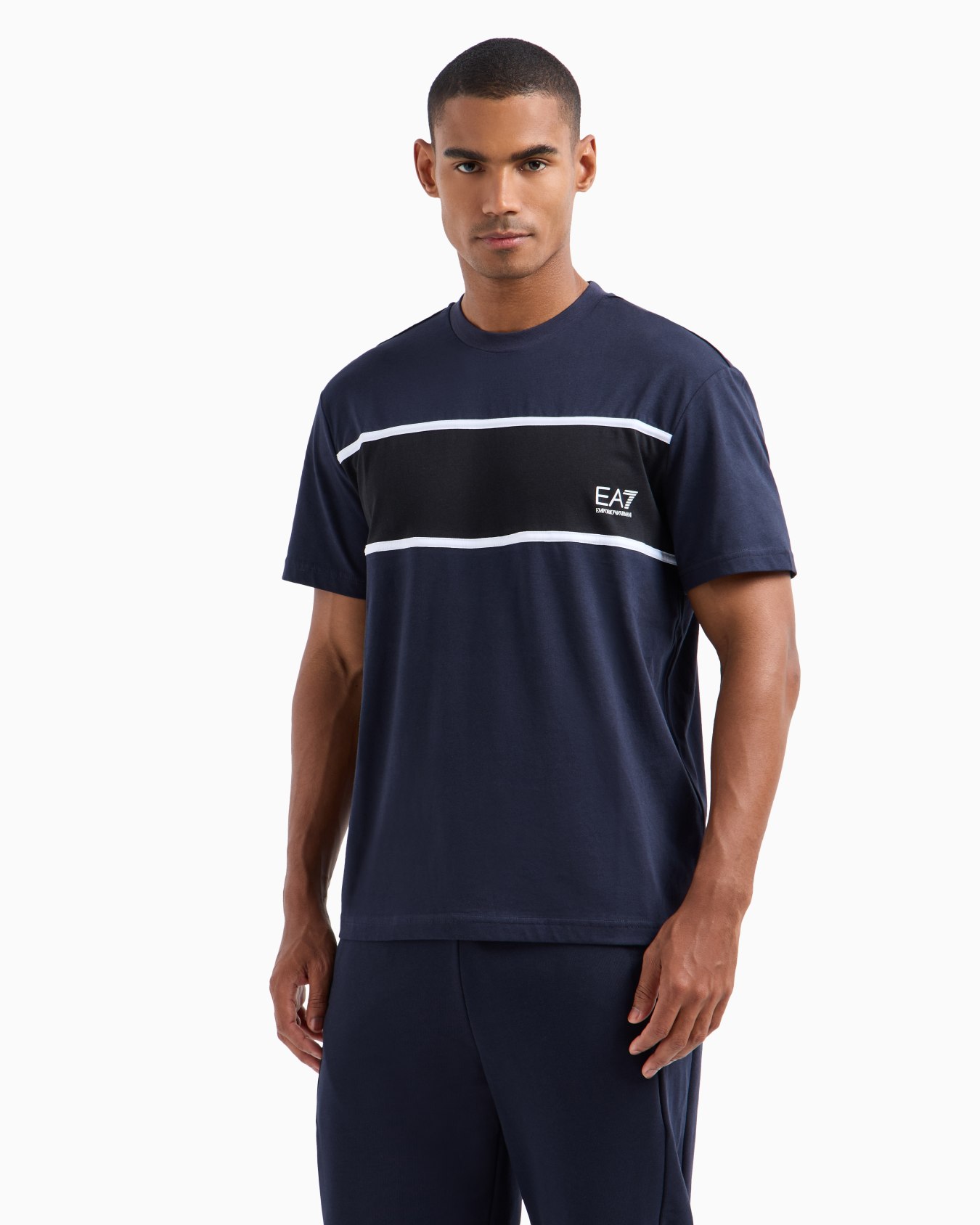 T-shirt girocollo Athletic Colour Block in cotone organico Slide 1