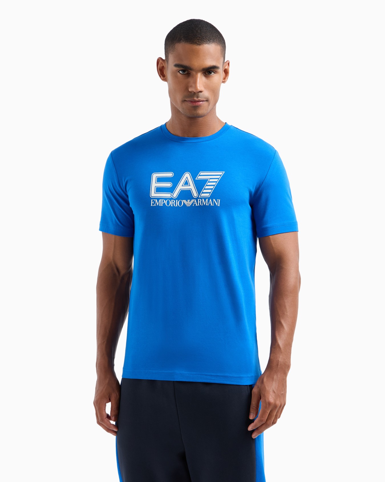 Visibility stretch-cotton, short-sleeved crew-neck T-shirt Slide 1