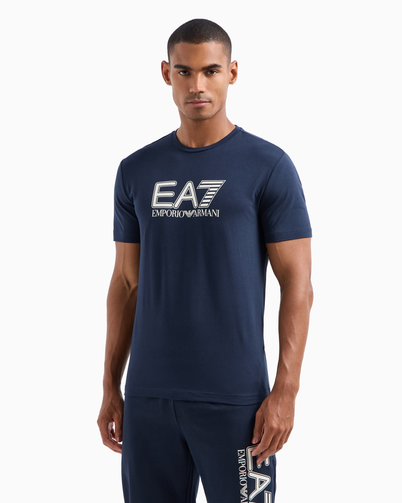 Visibility stretch-cotton, short-sleeved crew-neck T-shirt Slide 1