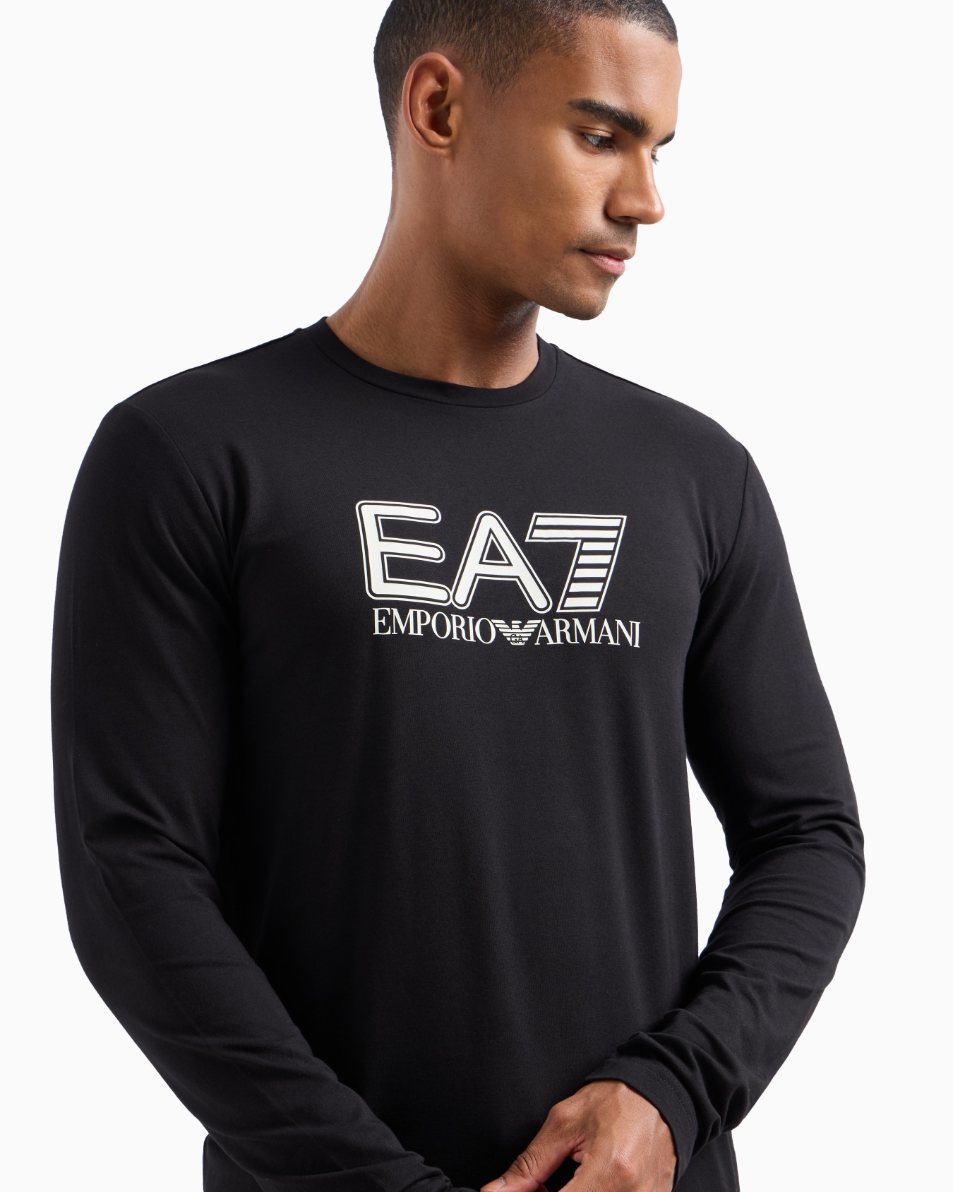 Visibility stretch-cotton long-sleeved crew-neck T-shirt Slide 4