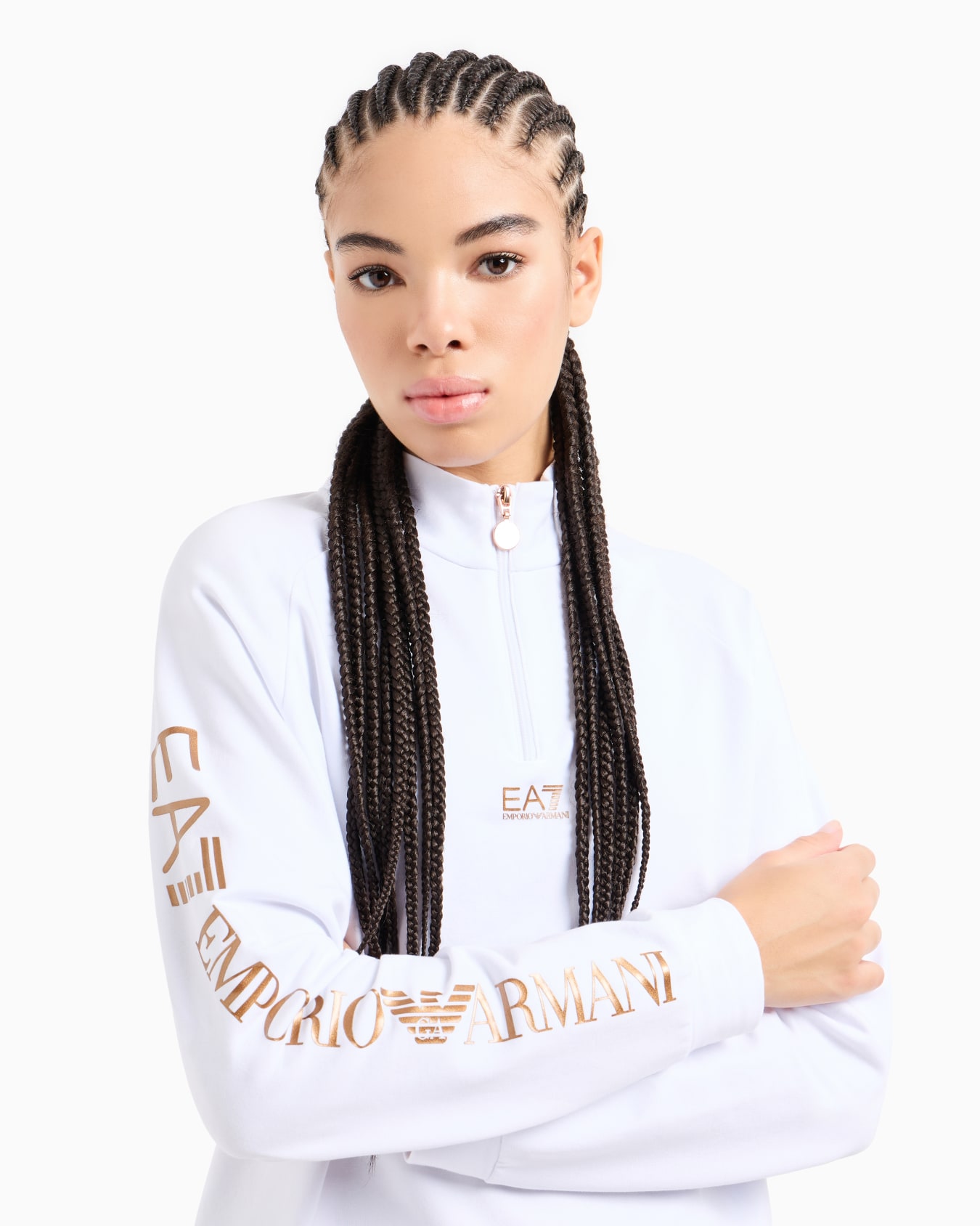 Shiny stretch-cotton sweatshirt Slide 4
