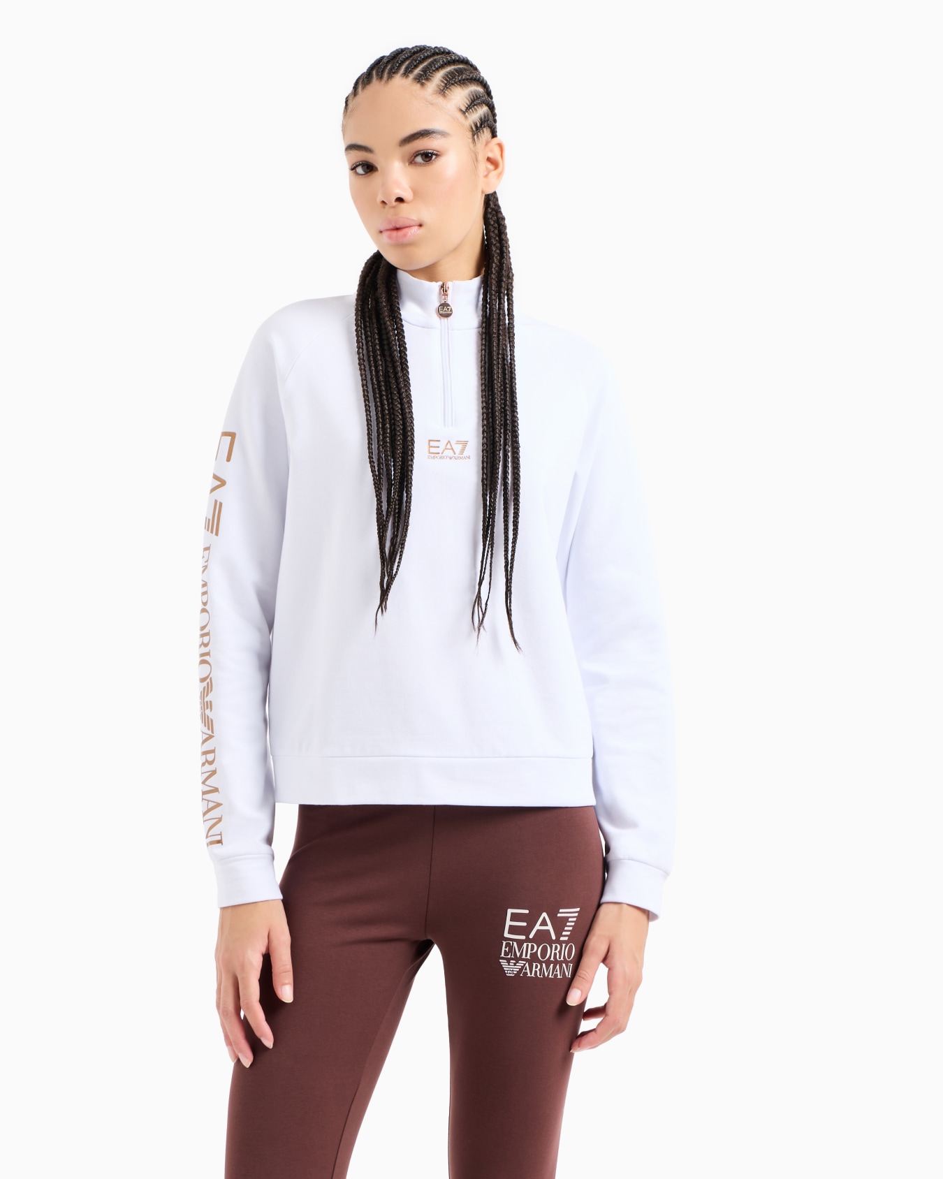 Shiny stretch-cotton sweatshirt Slide 1