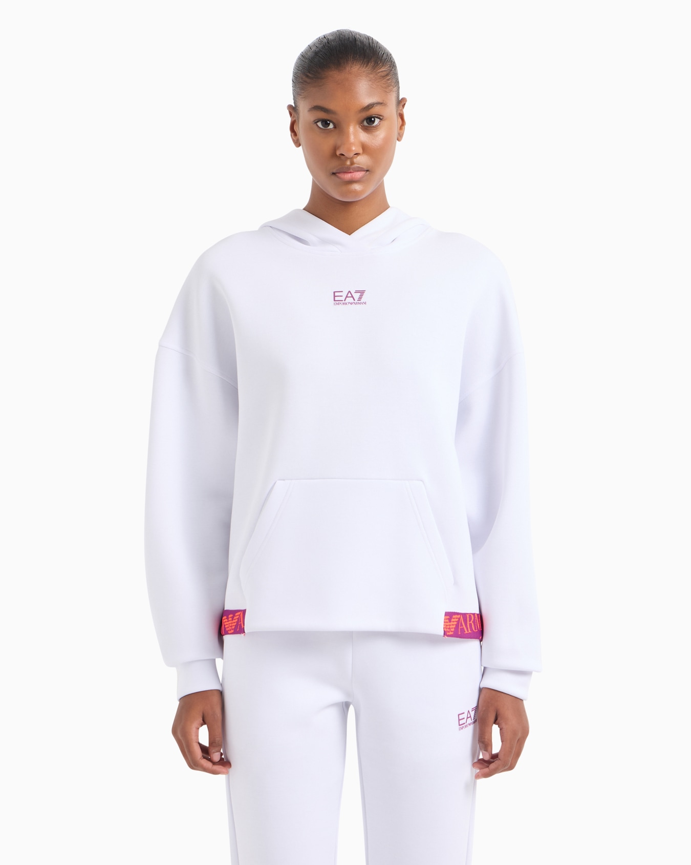 Sweat-shirt à capuche Logo Series en coton mélangé Diapositive 1