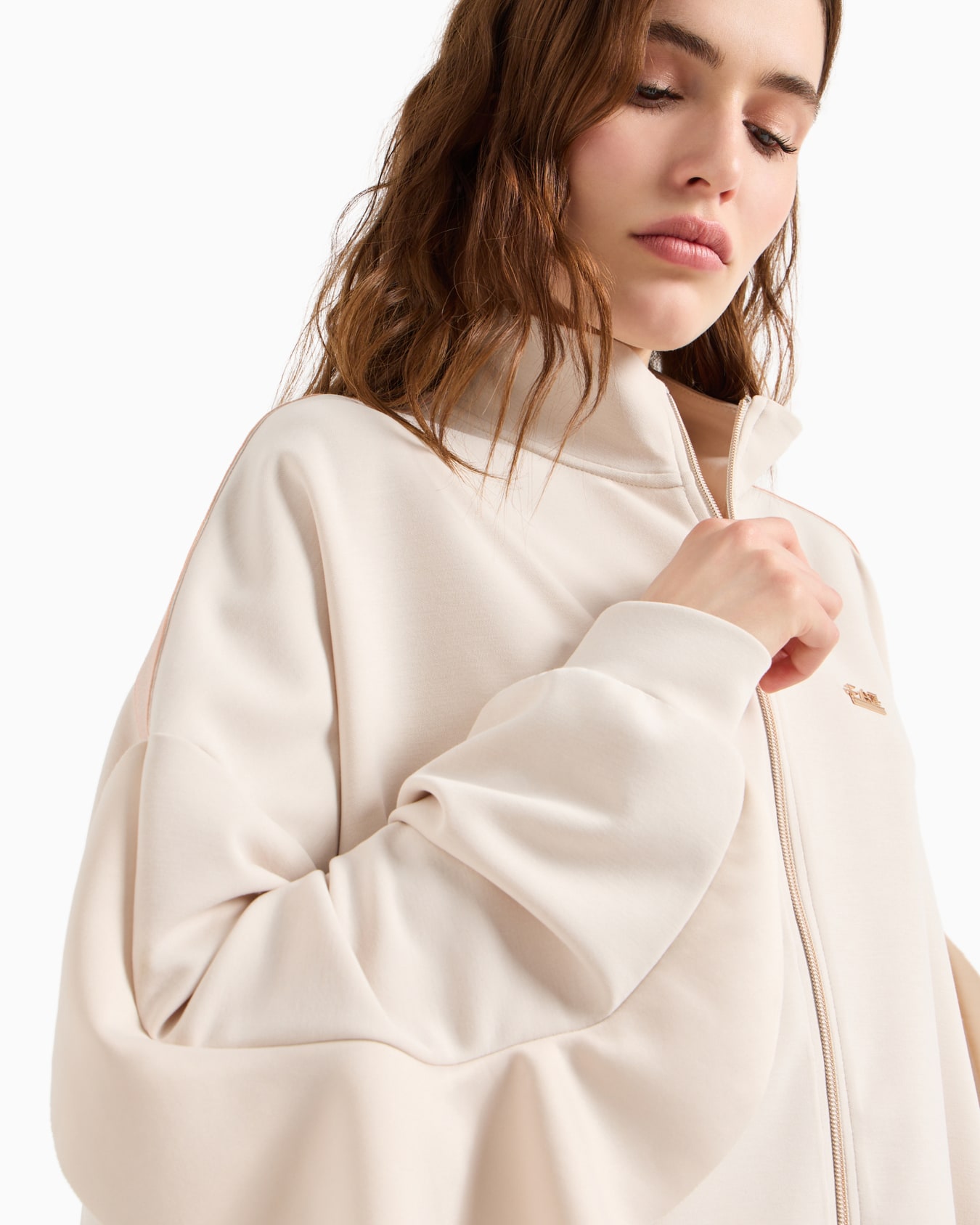 Precious stretch-modal-blend zip-up sweatshirt Slide 4
