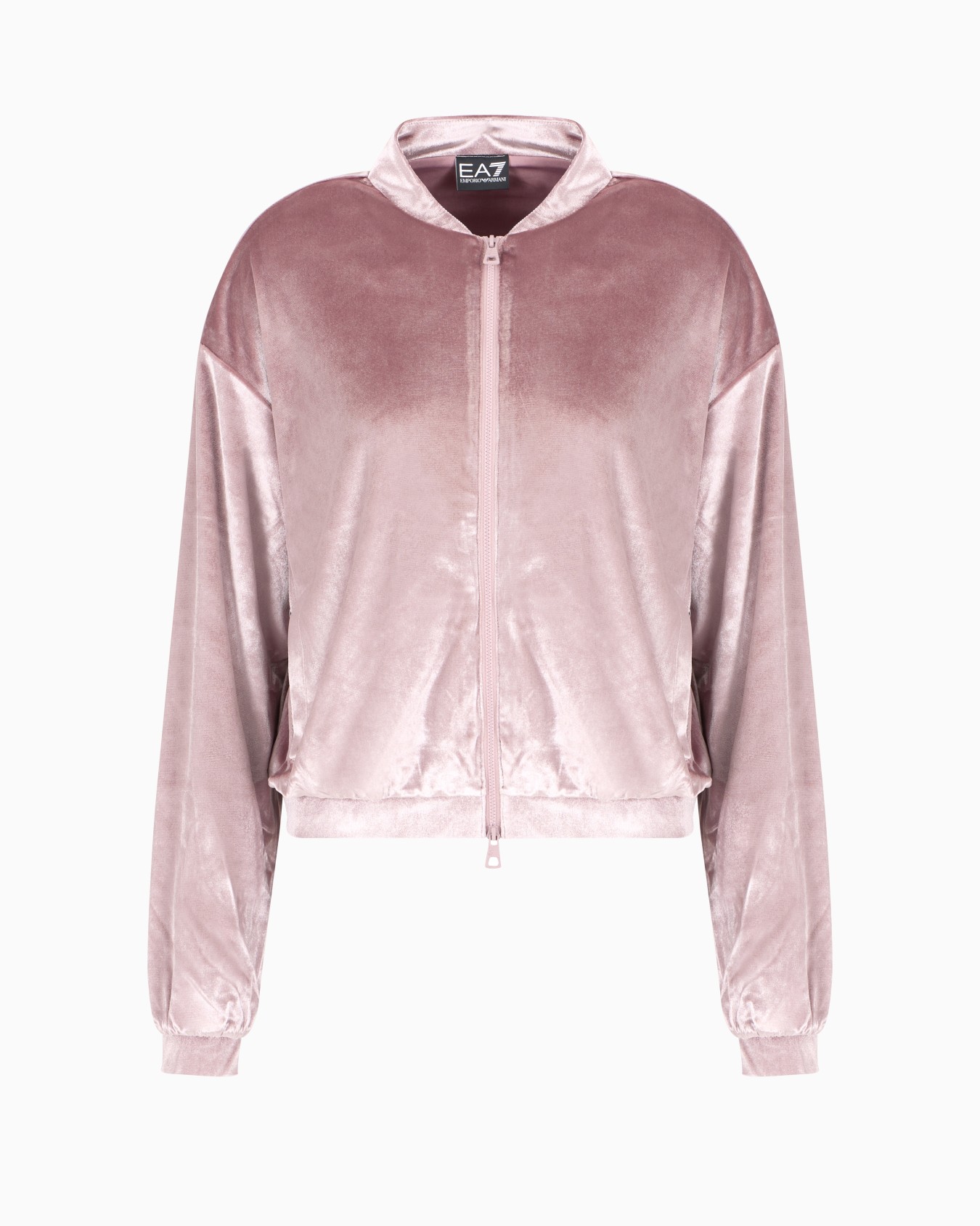 Athletic Velour hooded sweatshirt in stretch technical fabric Slide 0