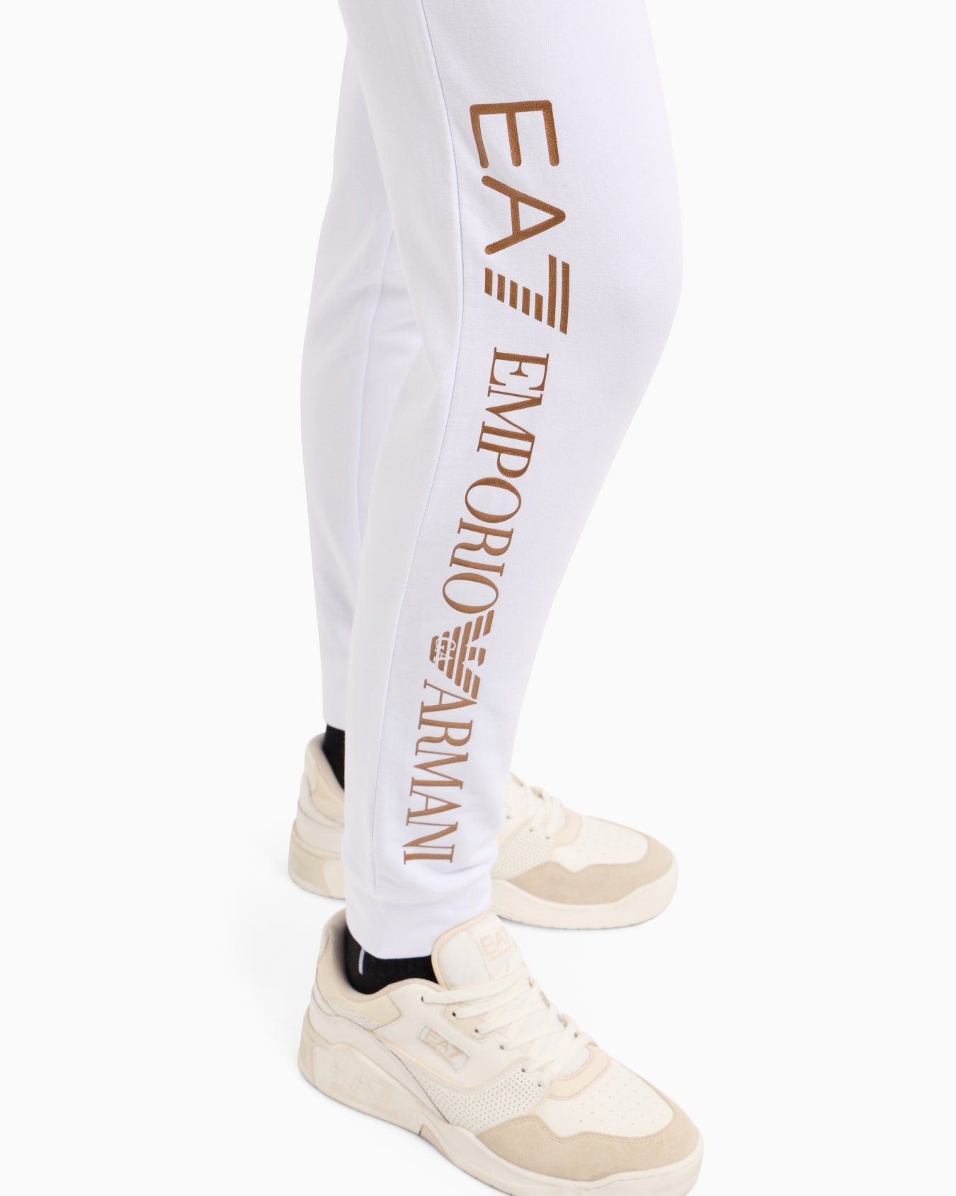 Shiny stretch-cotton joggers Slide 4