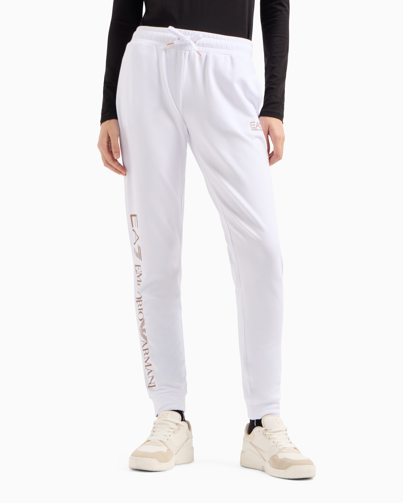 Shiny stretch-cotton joggers Slide 1