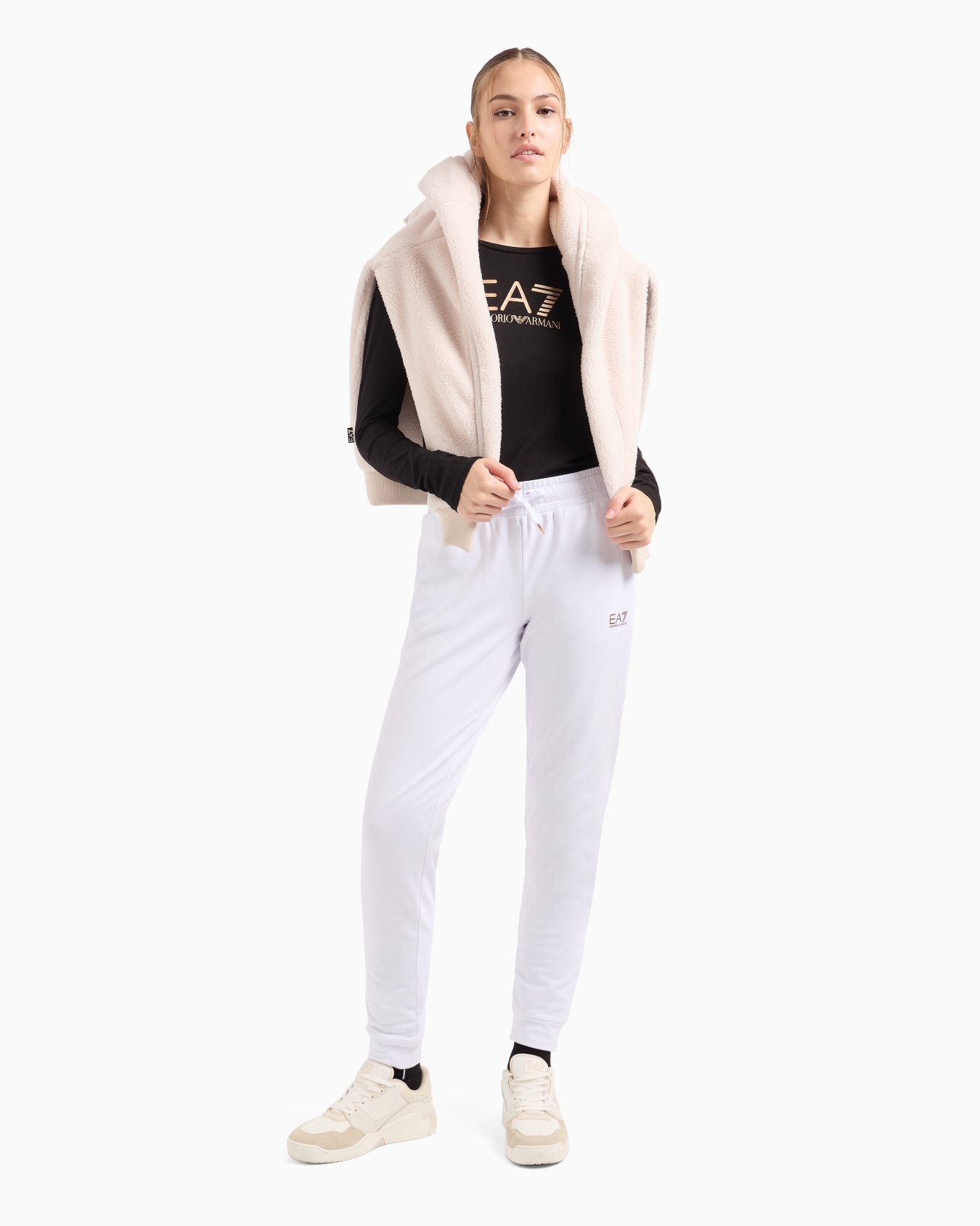 Shiny stretch-cotton joggers Slide 3