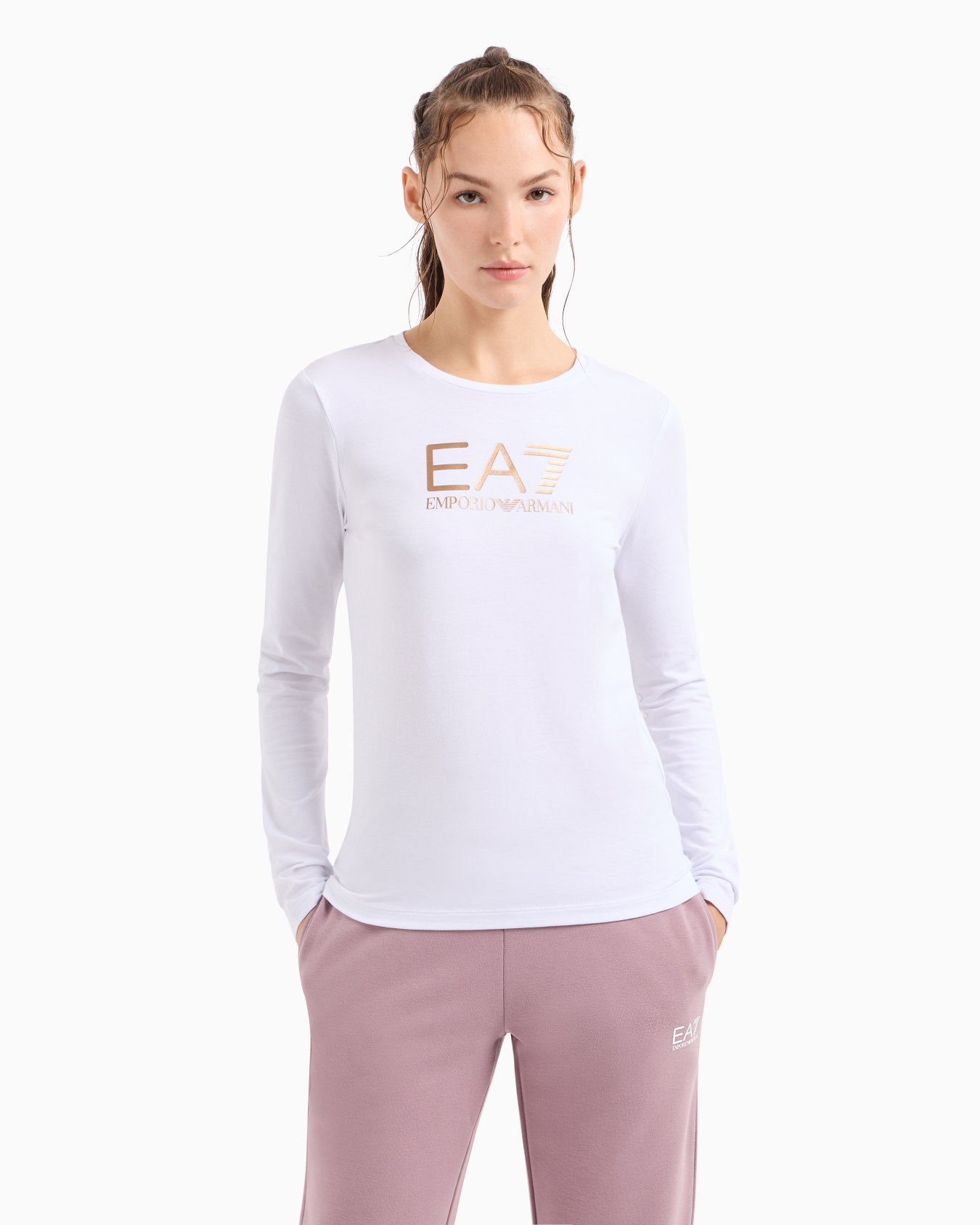 Core Lady stretch-cotton long-sleeved T-shirt Slide 1