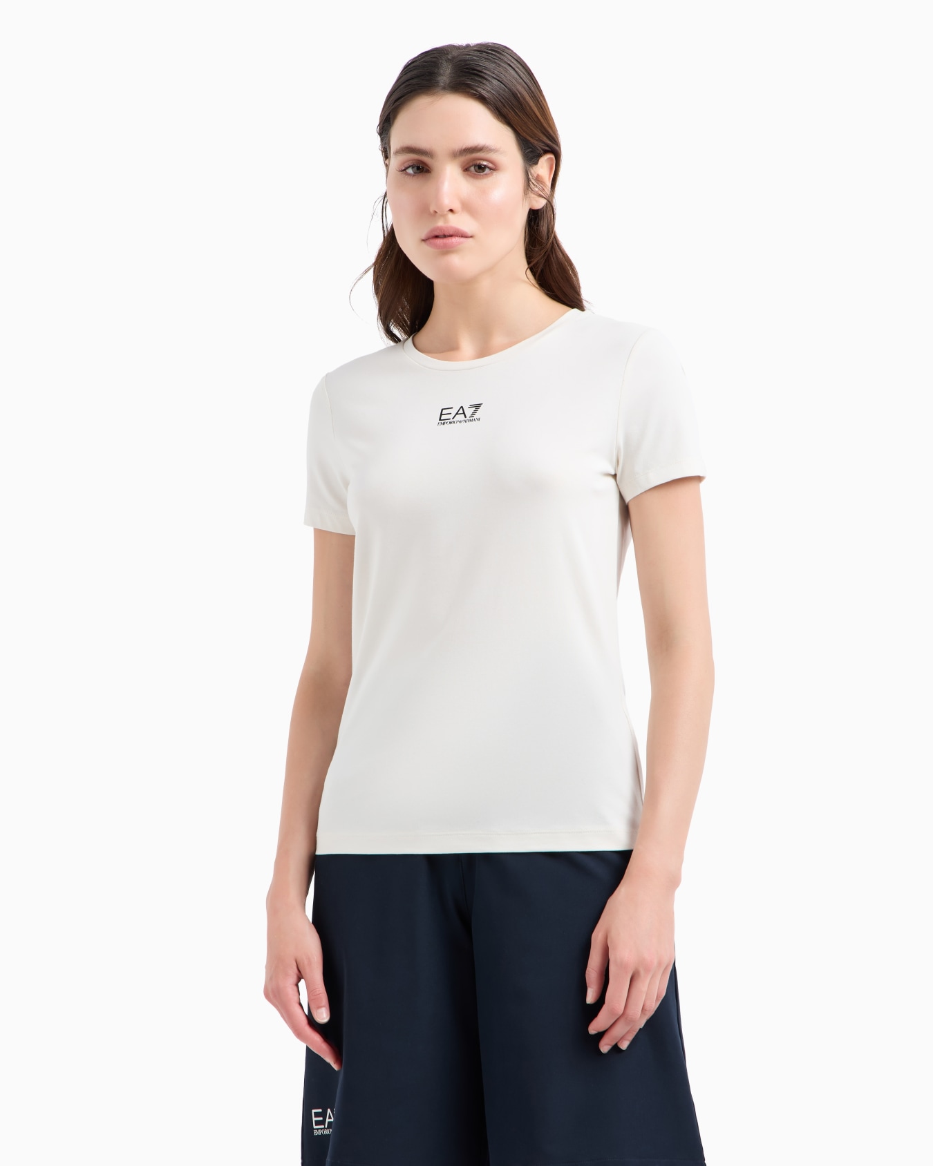 Logo Series stretch cotton and modal T-shirt Slide 1