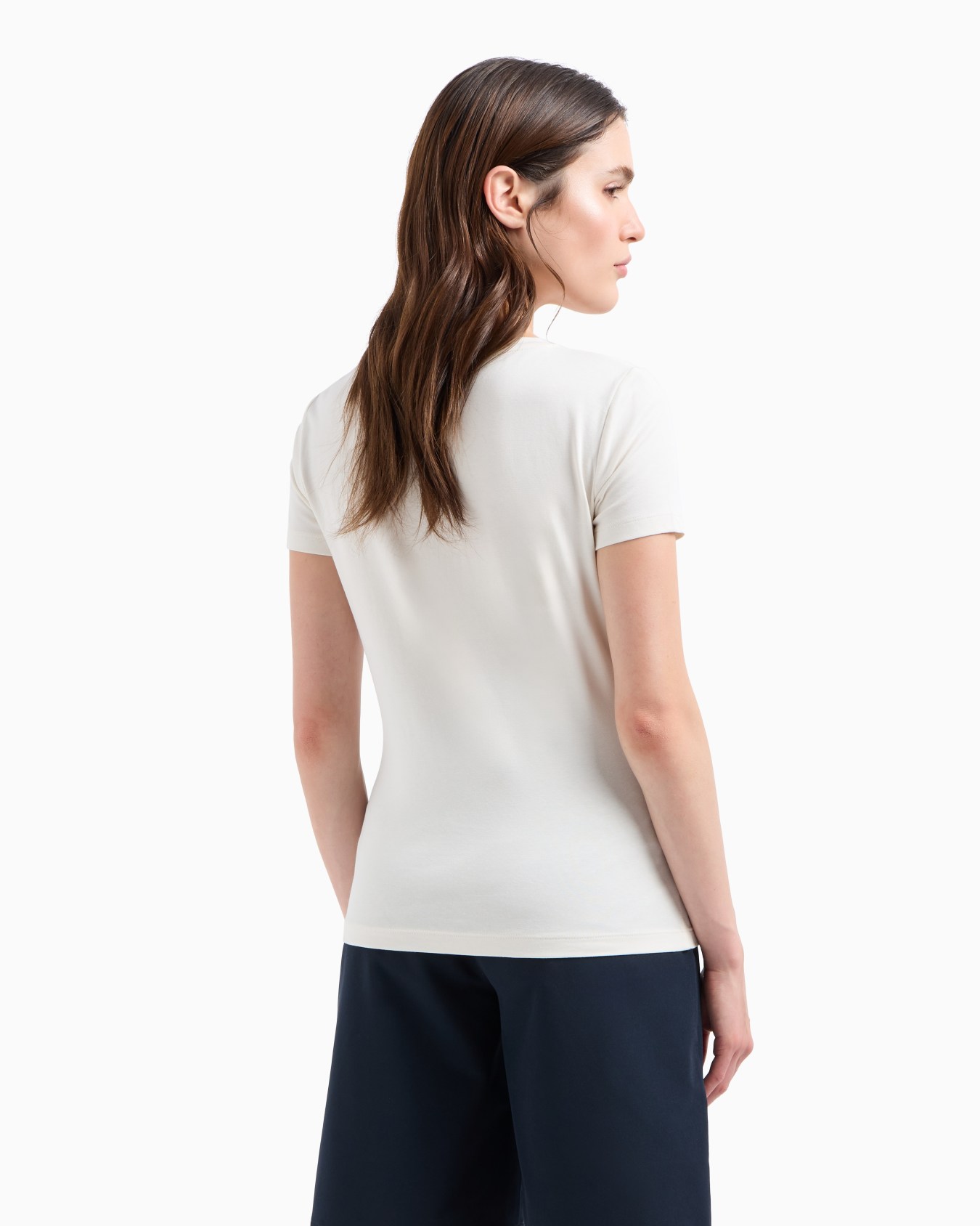 Logo Series stretch cotton and modal T-shirt Slide 2