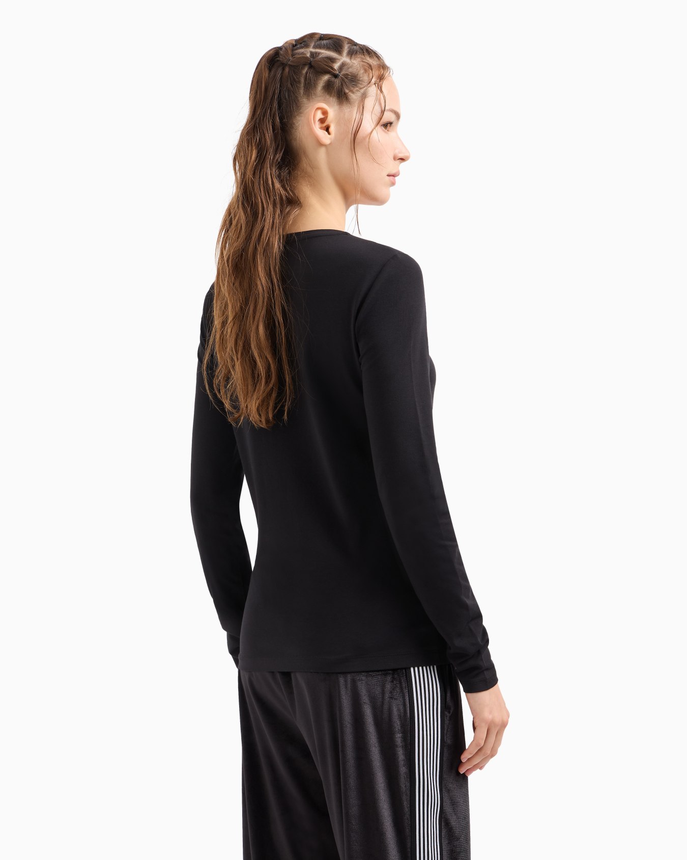 Logo Series stretch cotton and modal T-shirt Slide 2
