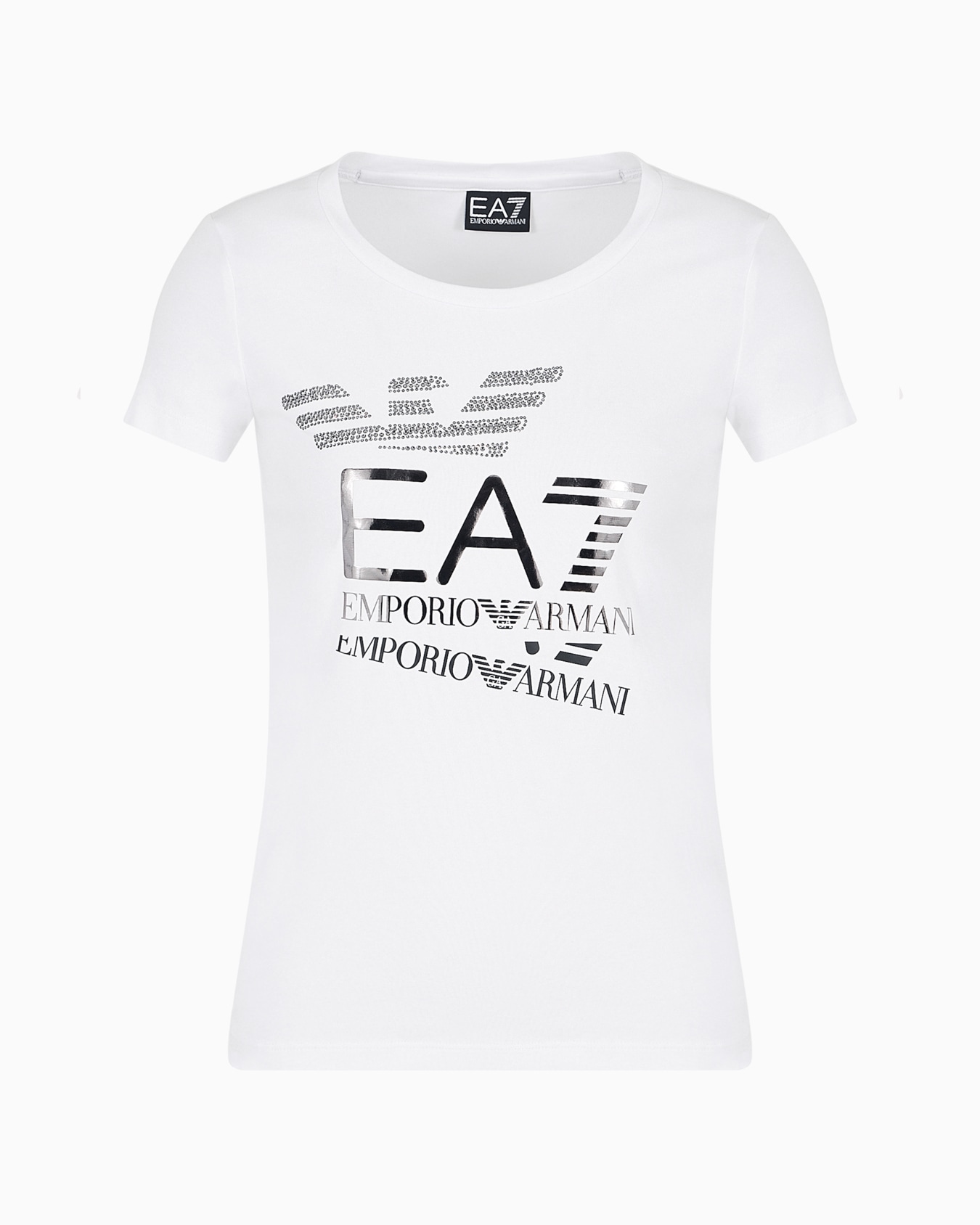 T-shirt ras-du-cou Logo Series en coton stretch Diapositive 0