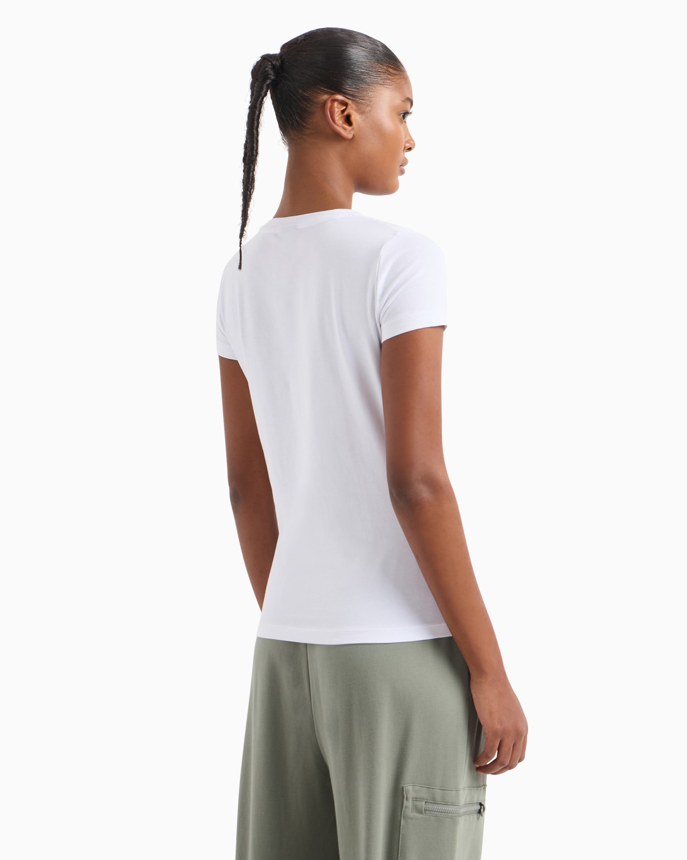 T-shirt ras-du-cou Logo Series en coton stretch Diapositive 2