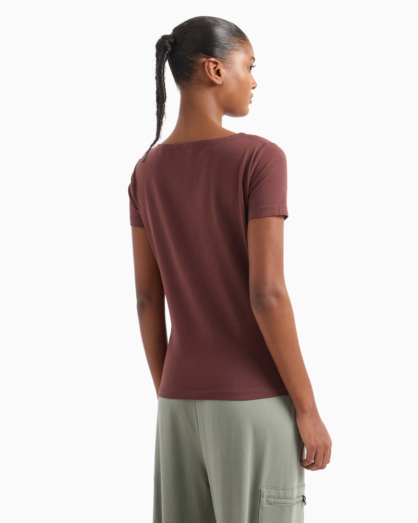 T-shirt ras-du-cou Logo Series en coton stretch Diapositive 2
