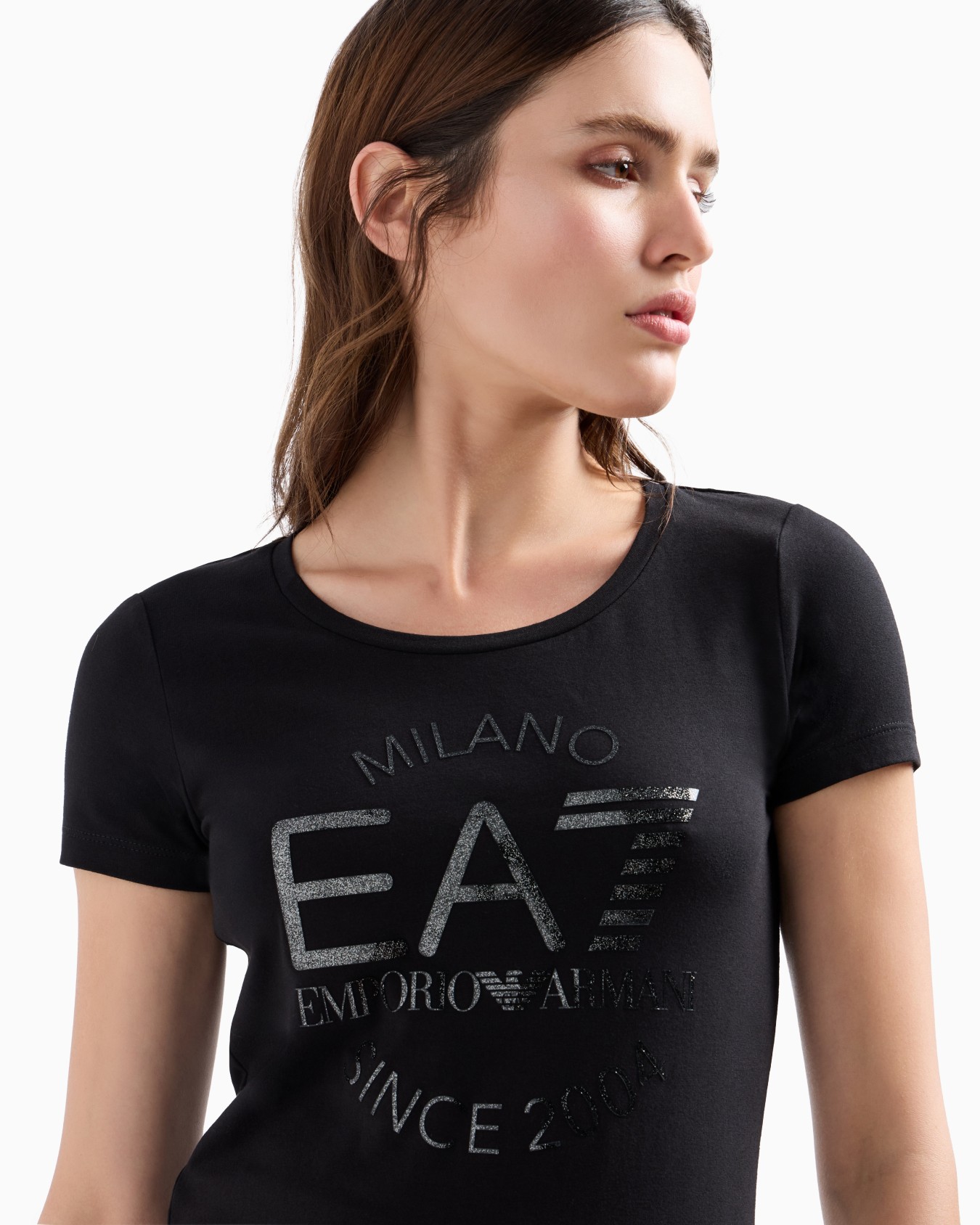 T-shirt girocollo Logo Series Crossover in cotone stretch Slide 4