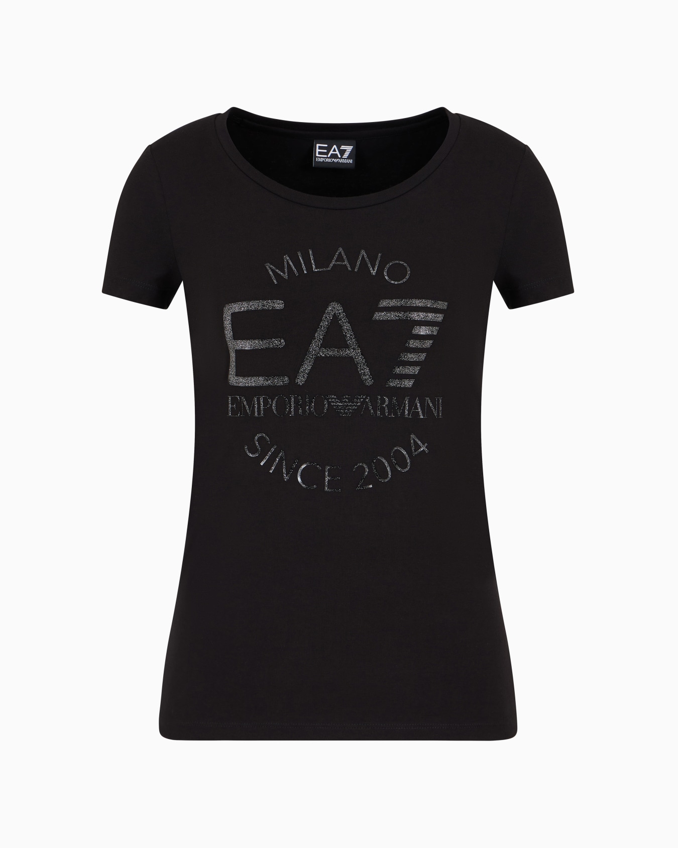 T-shirt girocollo Logo Series Crossover in cotone stretch Slide 0