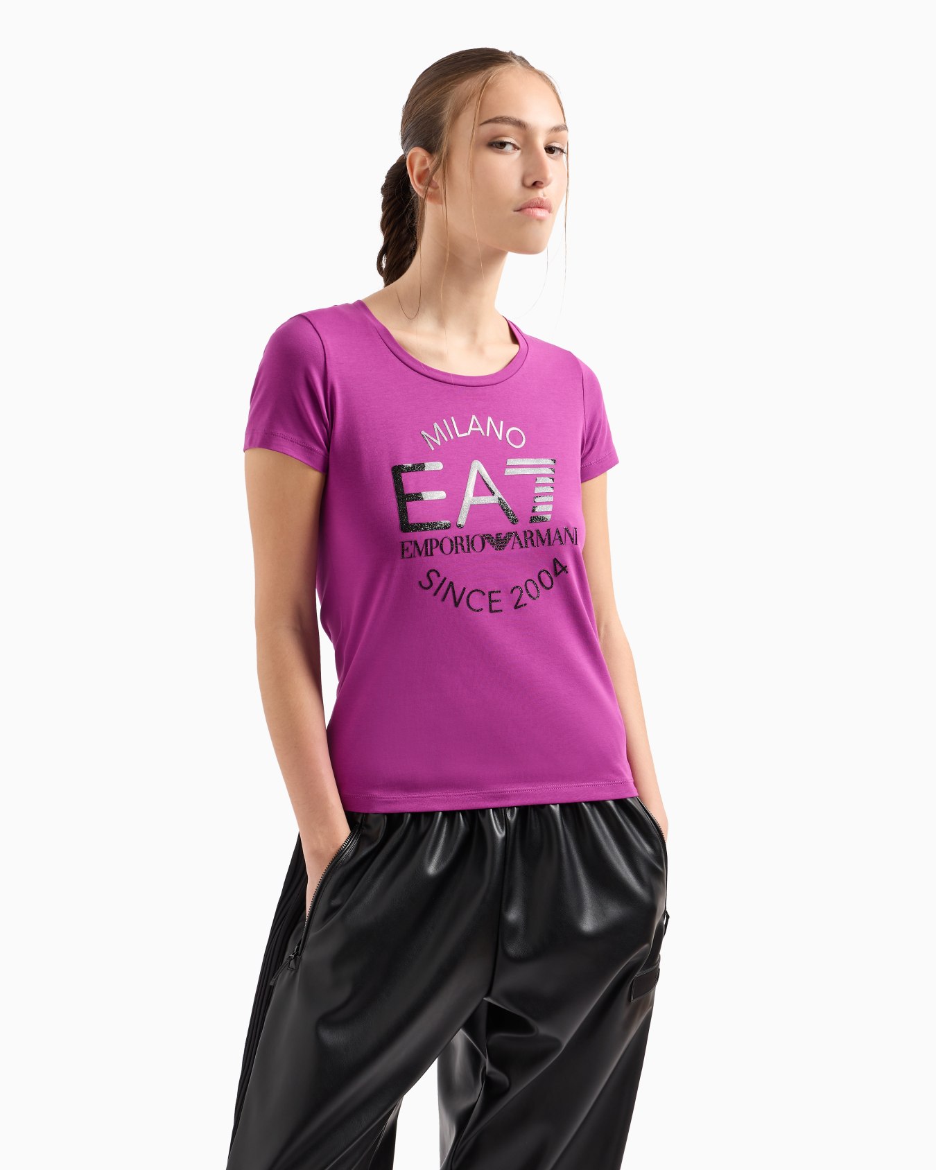Logo Series Crossover stretch-cotton crew-neck T-shirt Slide 1