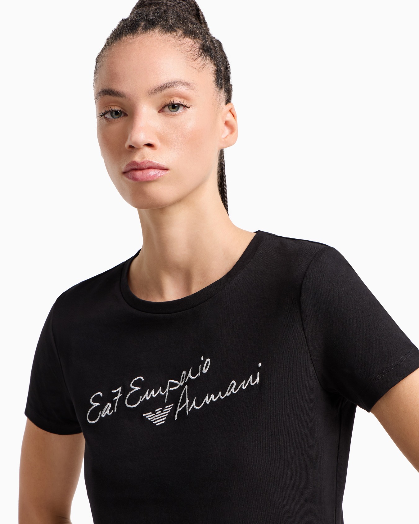 Athletic Velour stretch cotton, crew-neck T-shirt Slide 4
