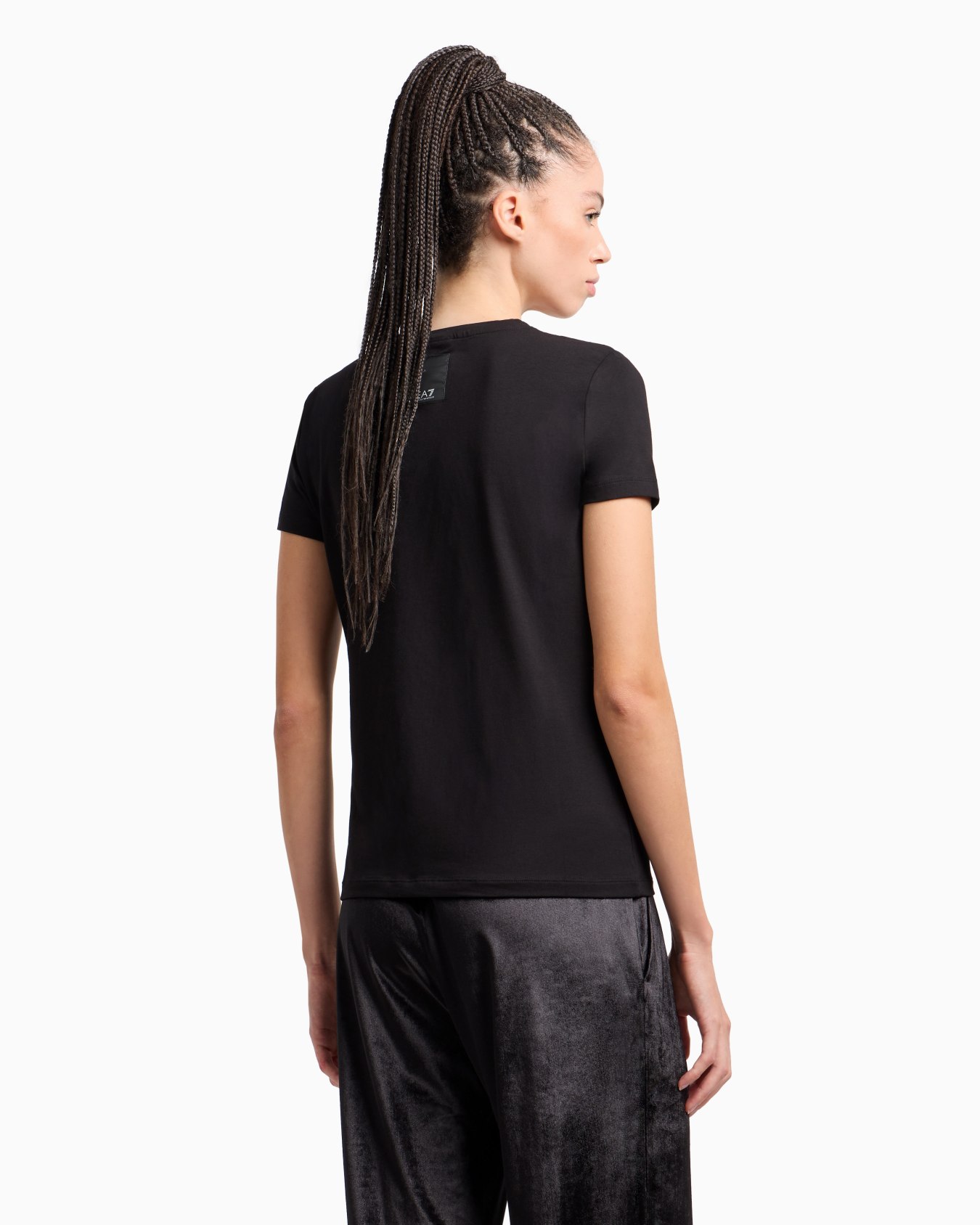 Athletic Velour stretch cotton, crew-neck T-shirt Slide 2