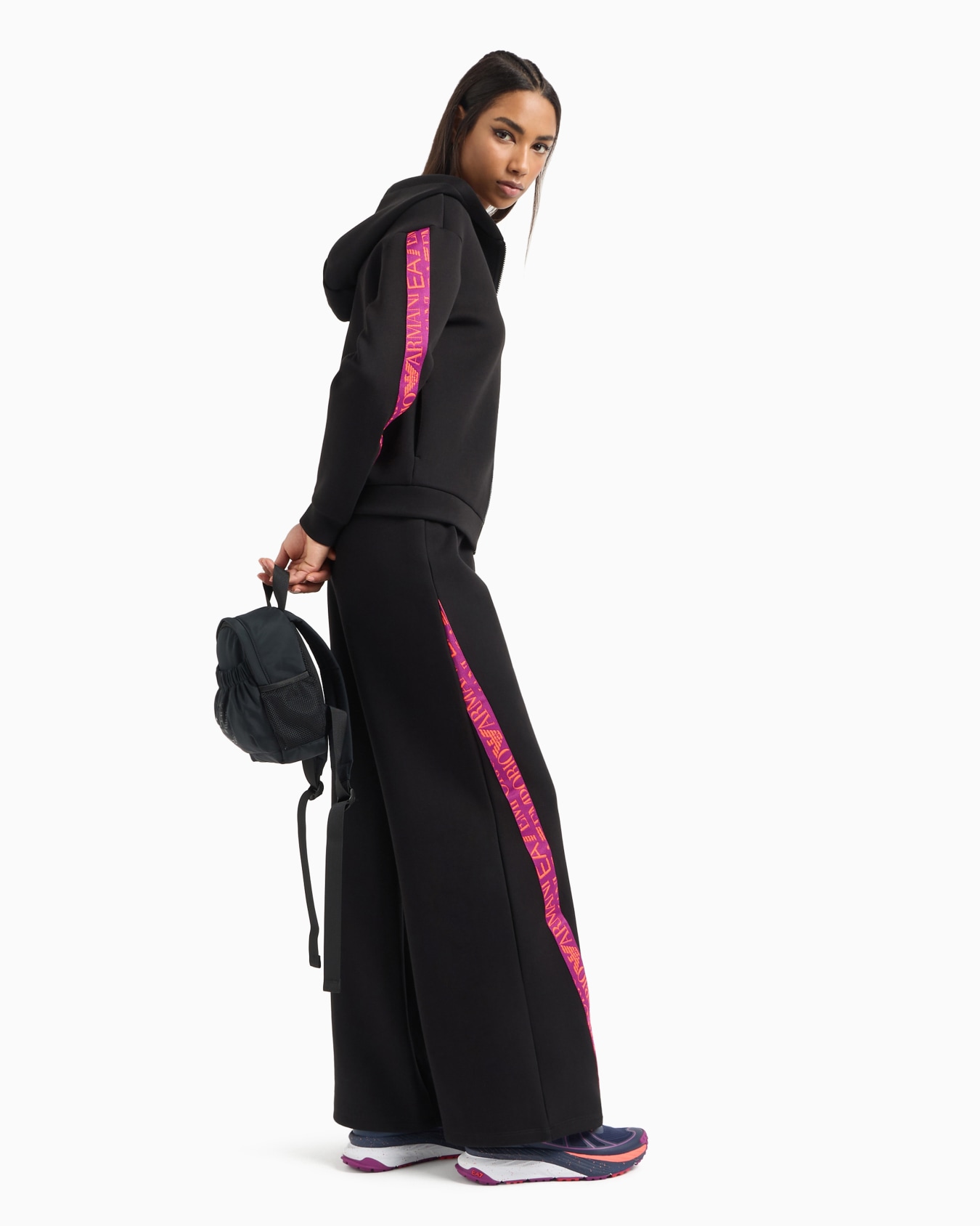 Cotton-blend interlock tracksuit with logo tape detail Slide 3