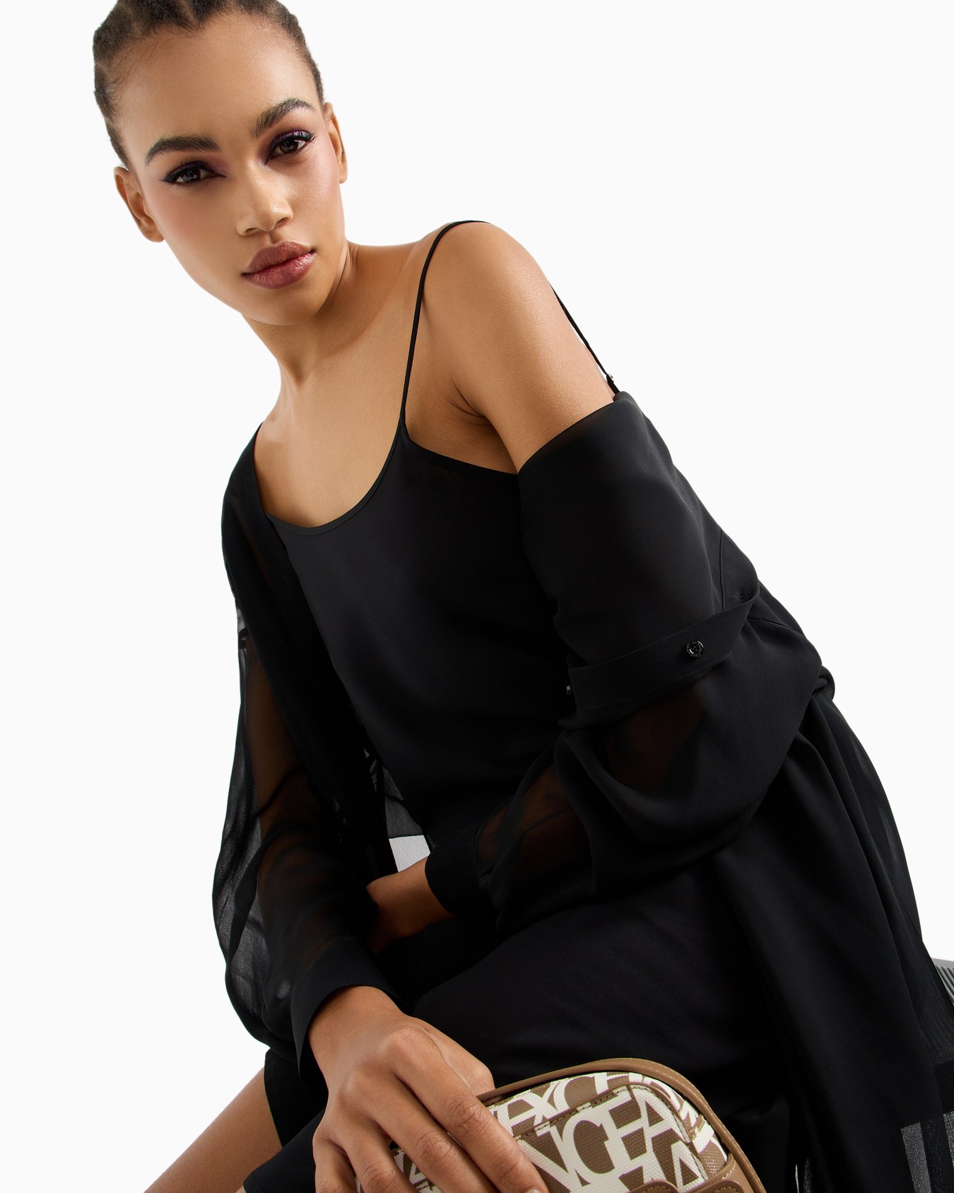 ASV Belted Chiffon Smock Dress Slide 5