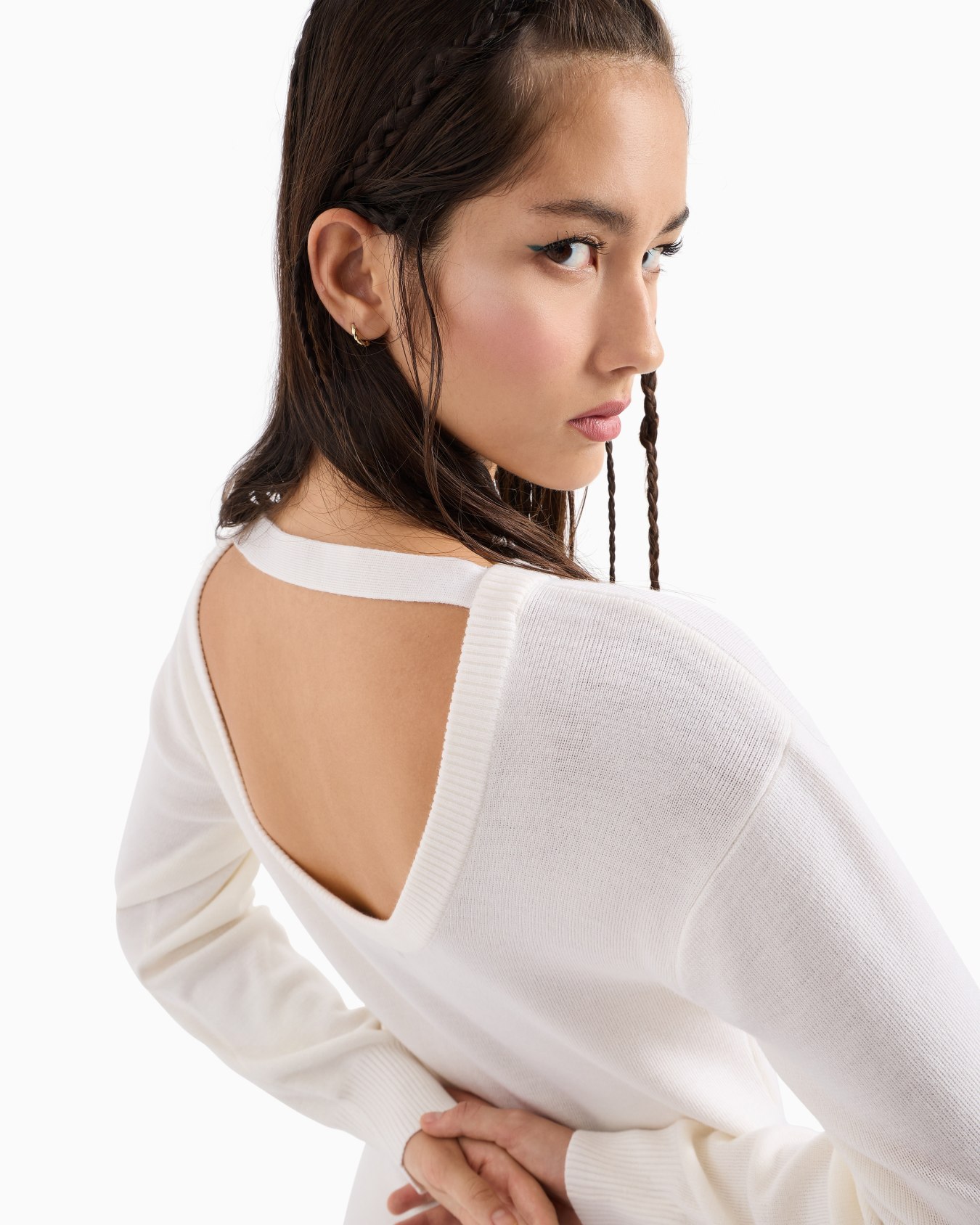 Midi dress in knit with backless Slide 4
