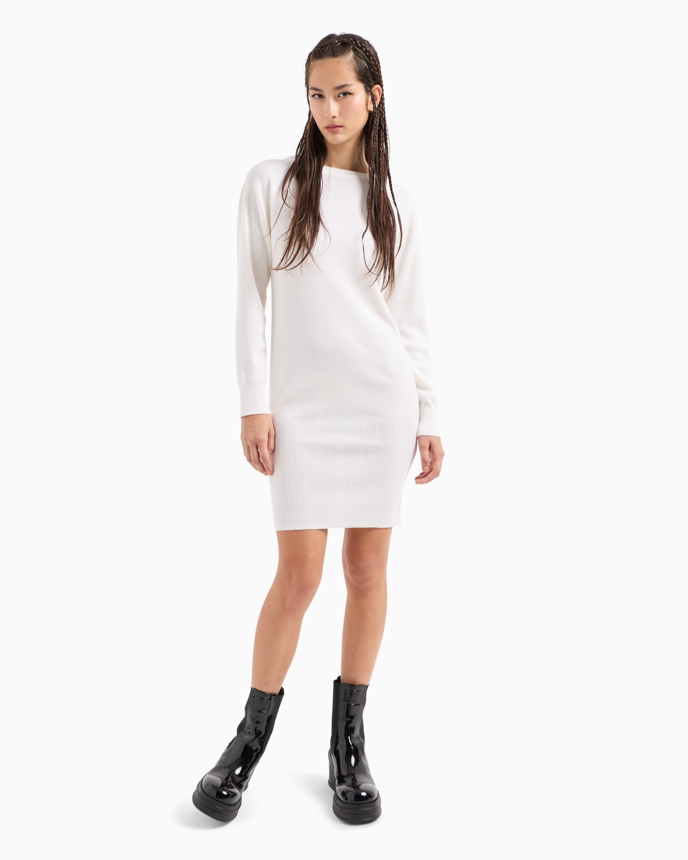 Midi dress in knit with backless Slide 1