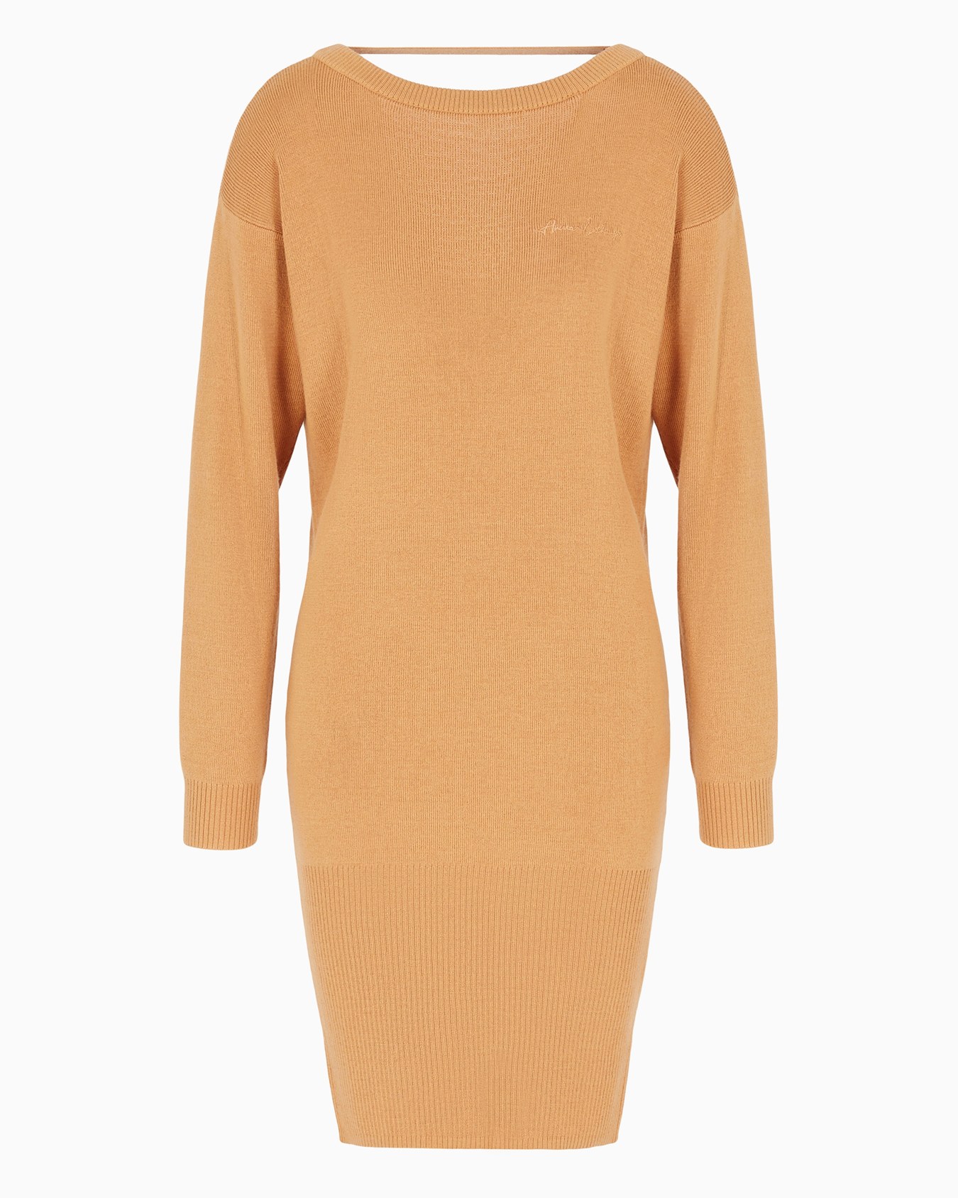Vestido midi de punto con escote en espalda Diapositiva 0