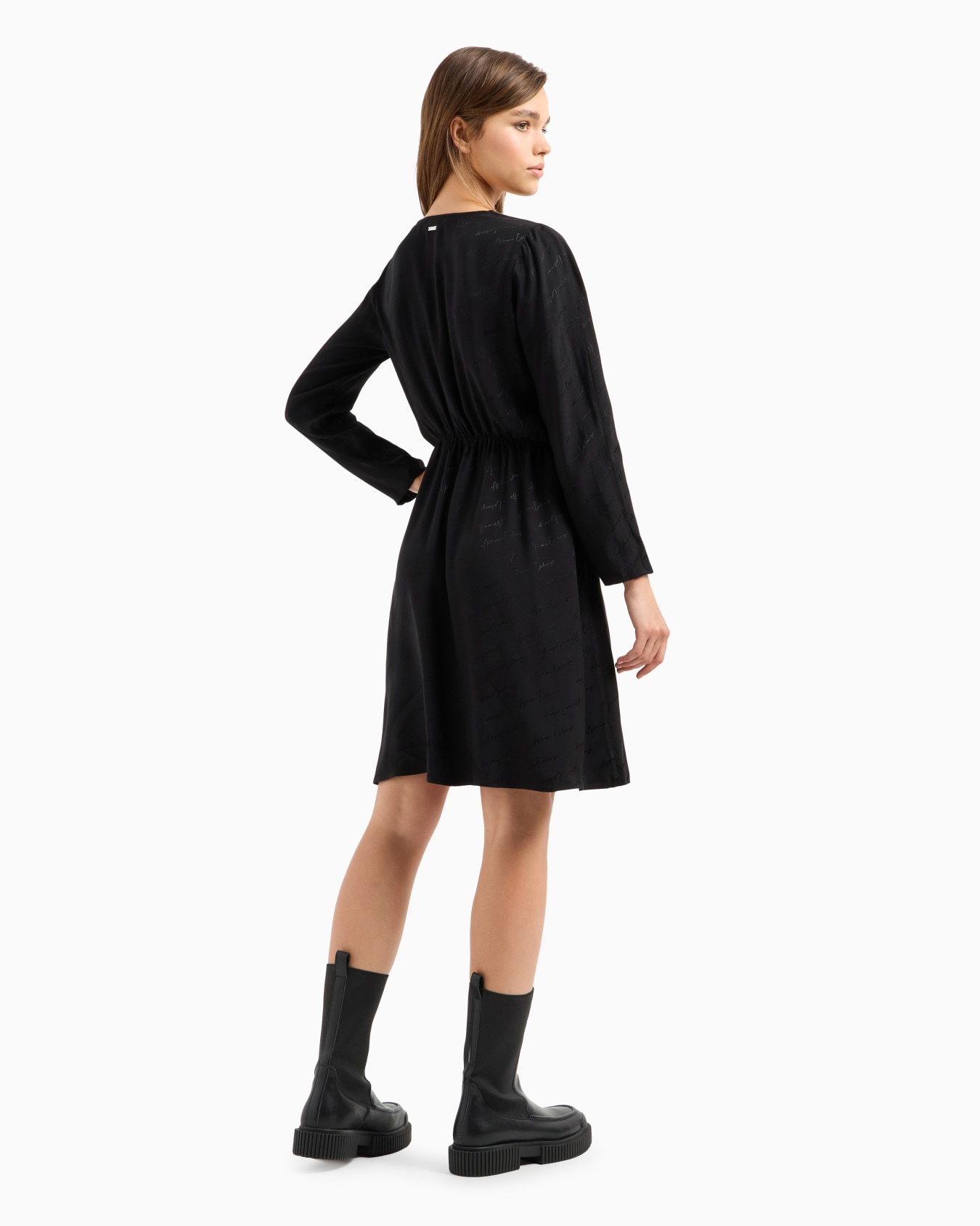 Satin dress with allover ASV logo Slide 2