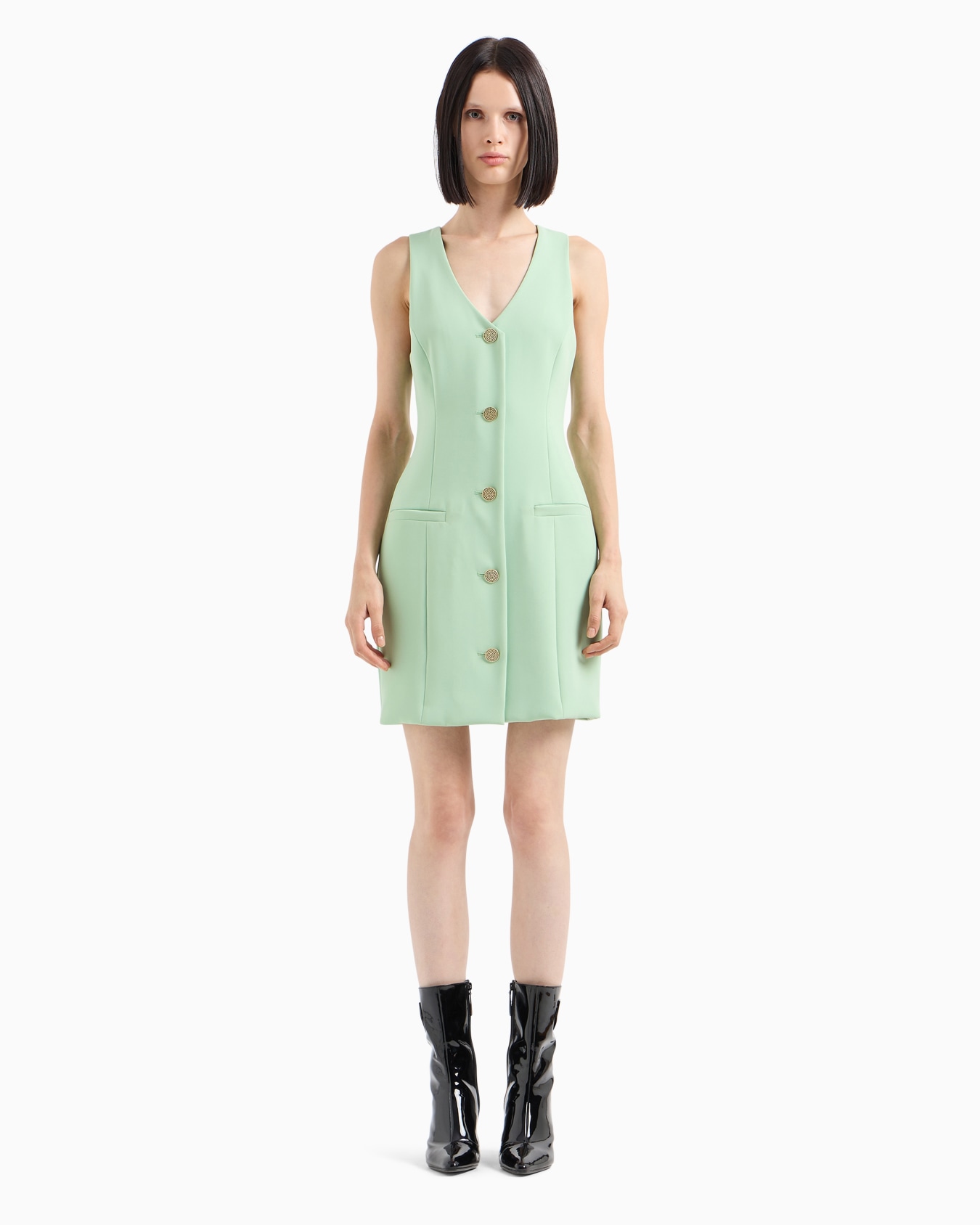 Vestido corto de popelina Diapositiva 1