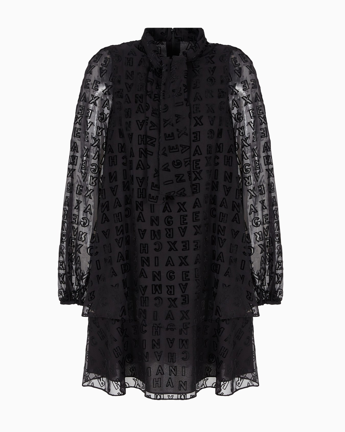 Vestido de voile con volantes y monograma por toda la prenda Diapositiva 0