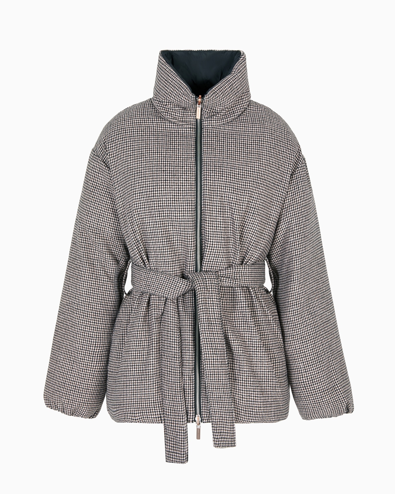 Chaqueta con cremallera completa de doble cara y cinturón. Diapositiva 0