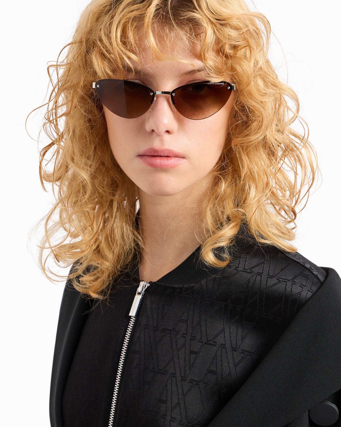 Bomber jacket in shiny fabric with allover ASV monogram Slide 4