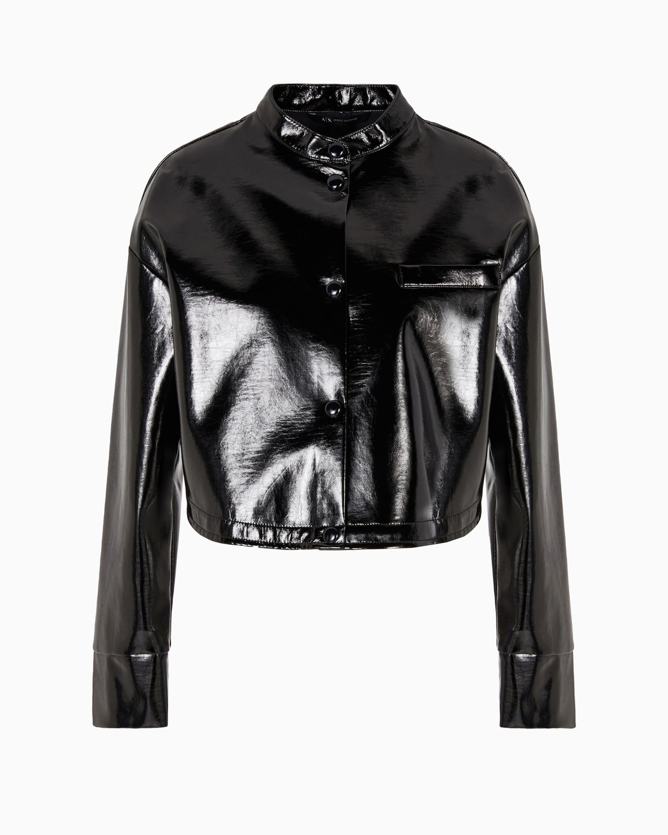 Chaqueta acolchada de charol y tejido mate. Diapositiva 0