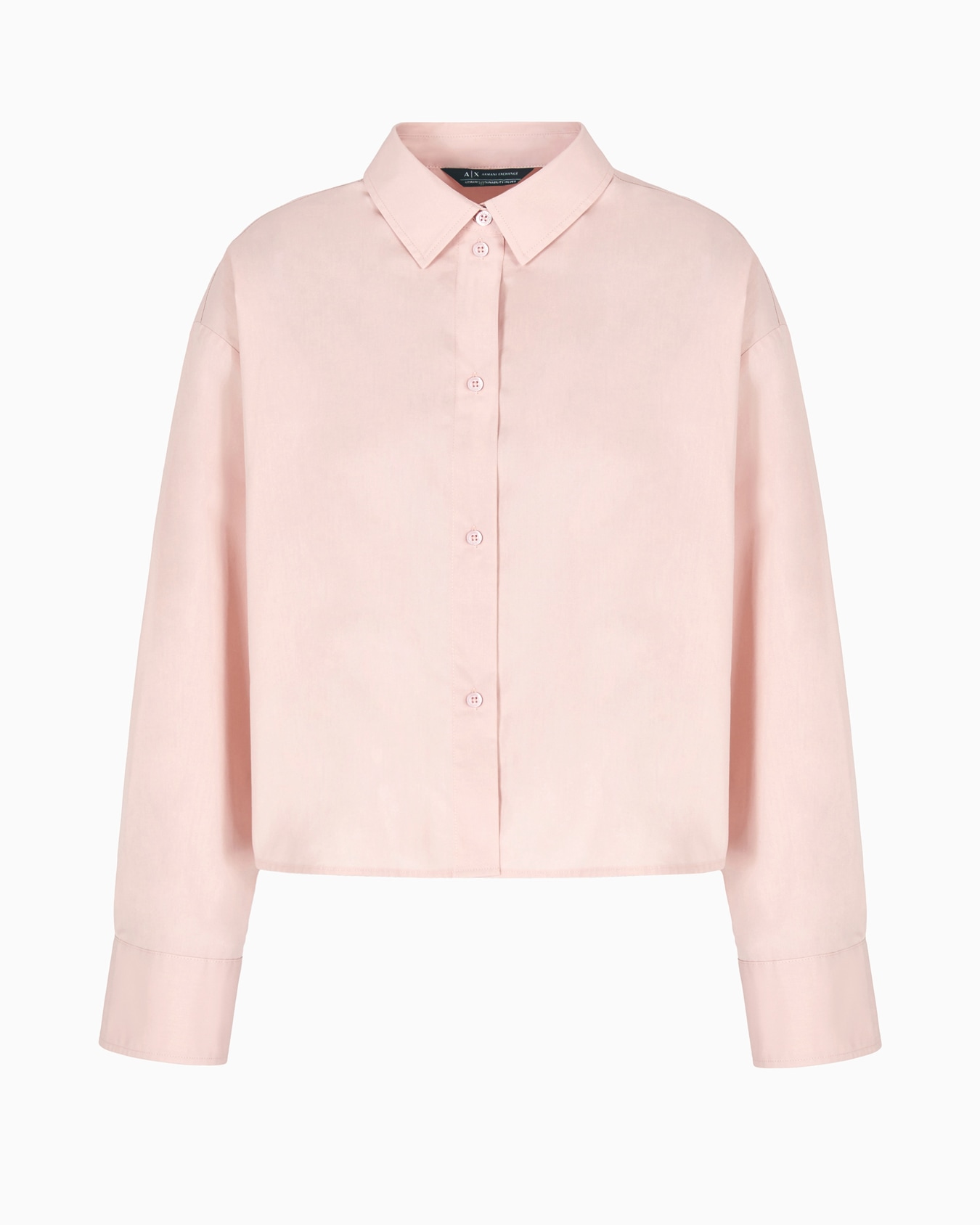 Cropped shirt with pleated voile back Slide 0