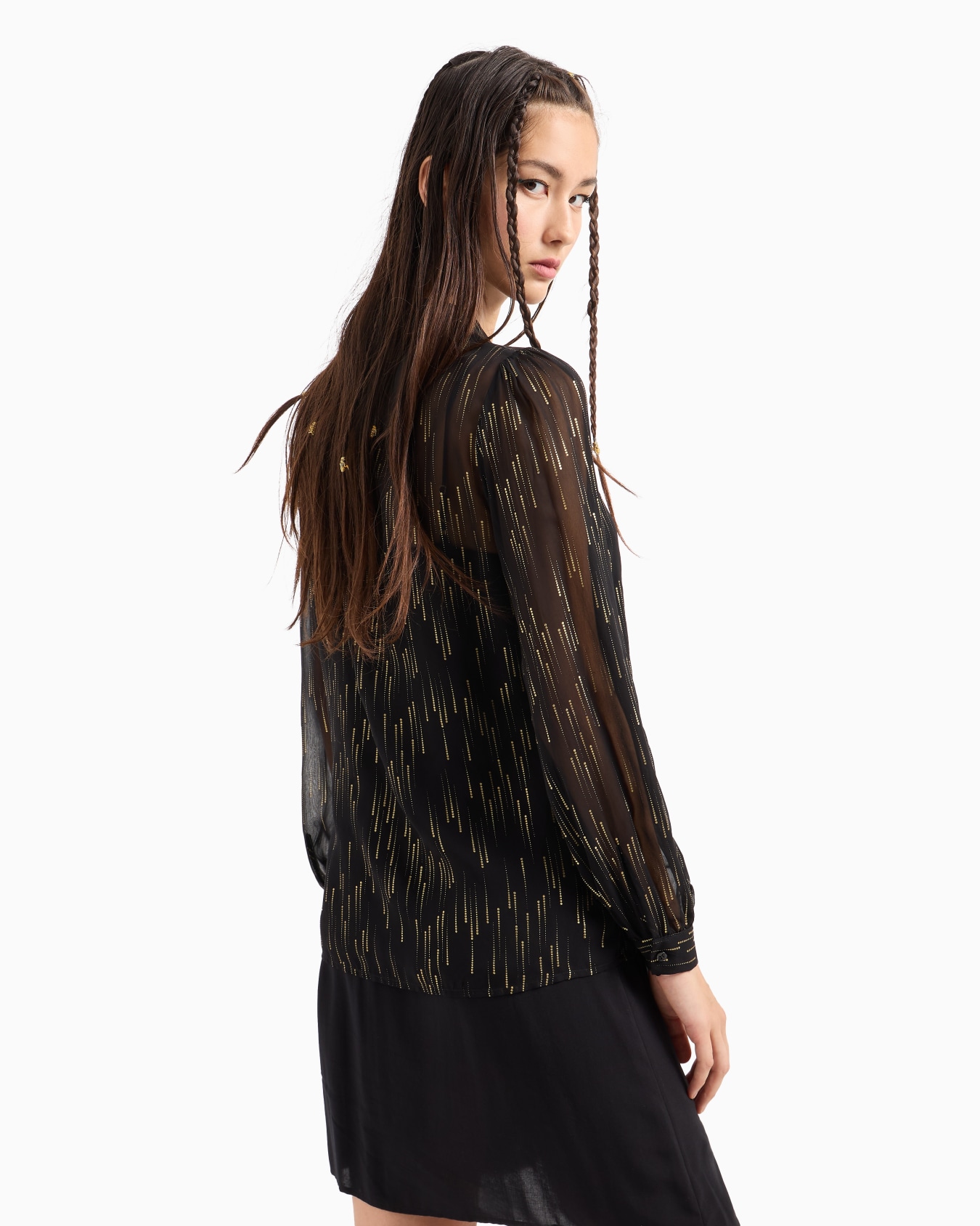 Camisa oversize de gasa con detalles de lúrex Diapositiva 2