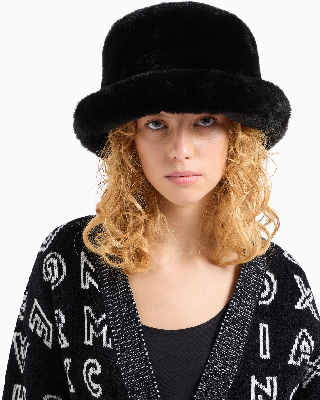Maxi-cardigan with jacquard knit belt with ASV logo Slide 4