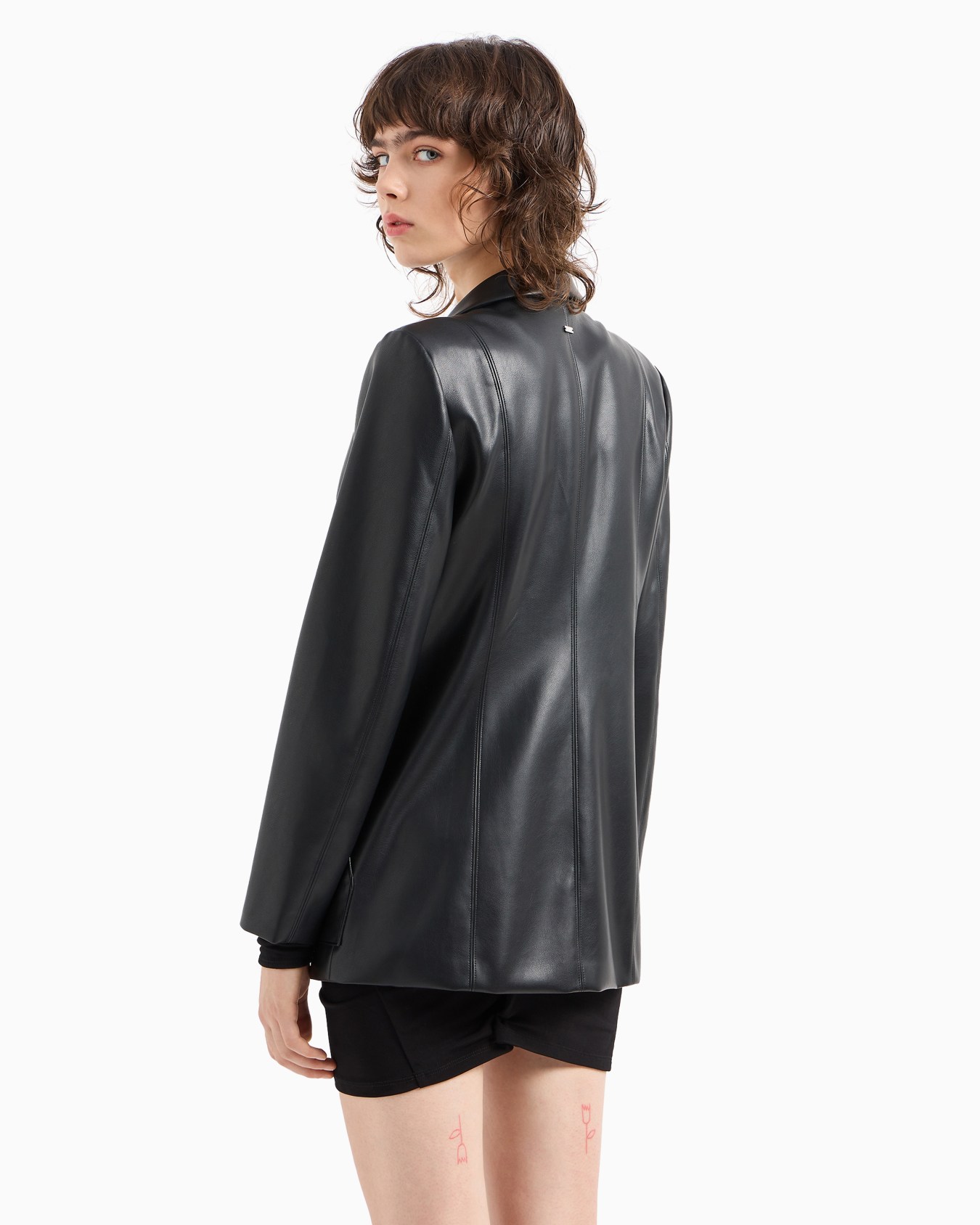 Single-breasted faux leather jacket Slide 2