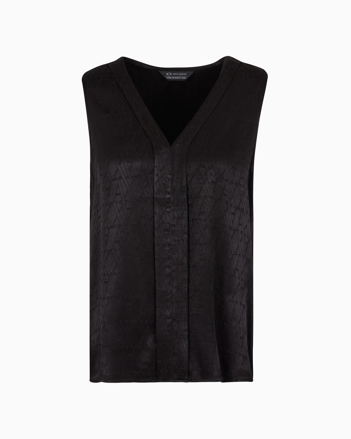 Top en tissu brillant avec monogramme ASV all-over Diapositive 0